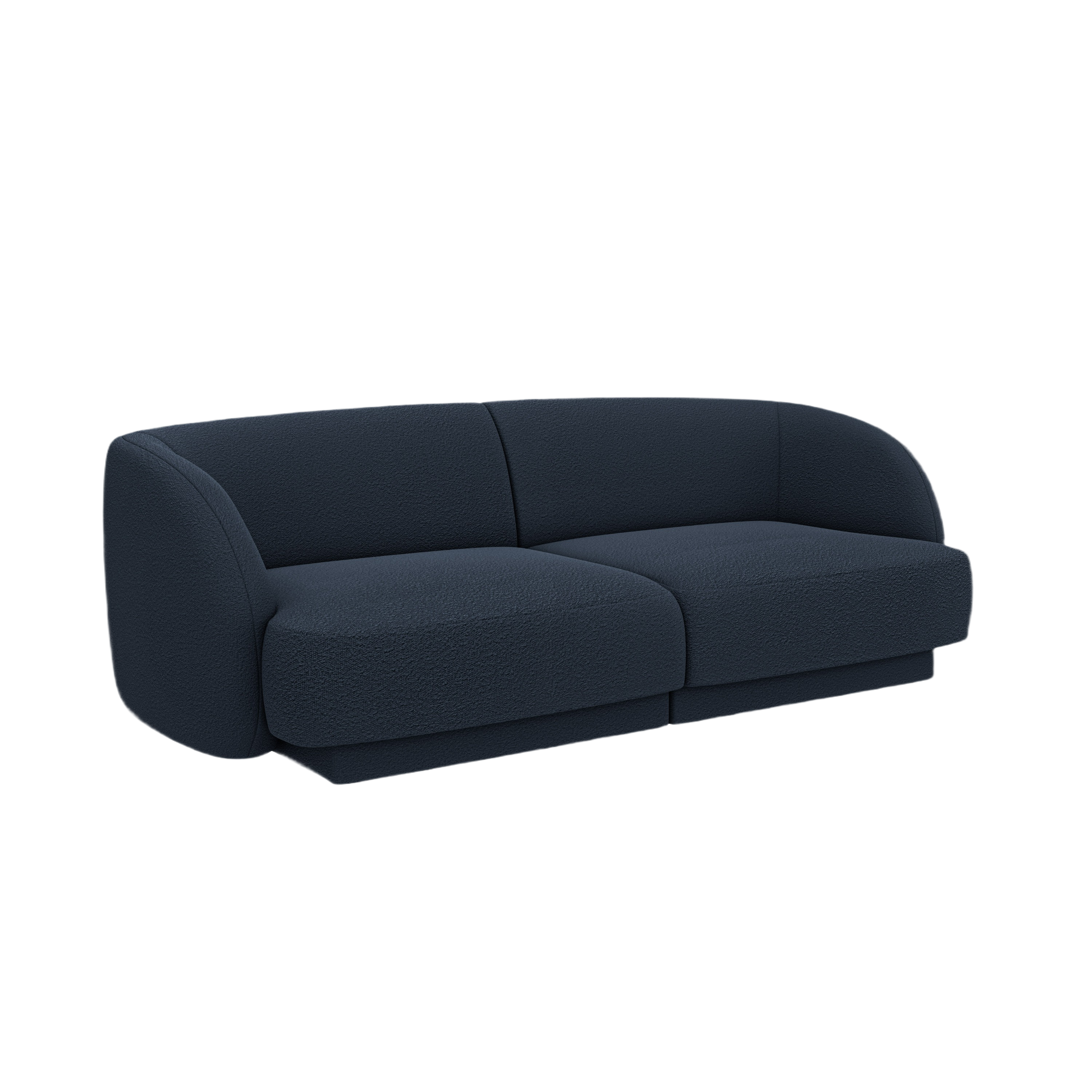 Sofa pro 2 osoby MILEY tmavě modrý boucle