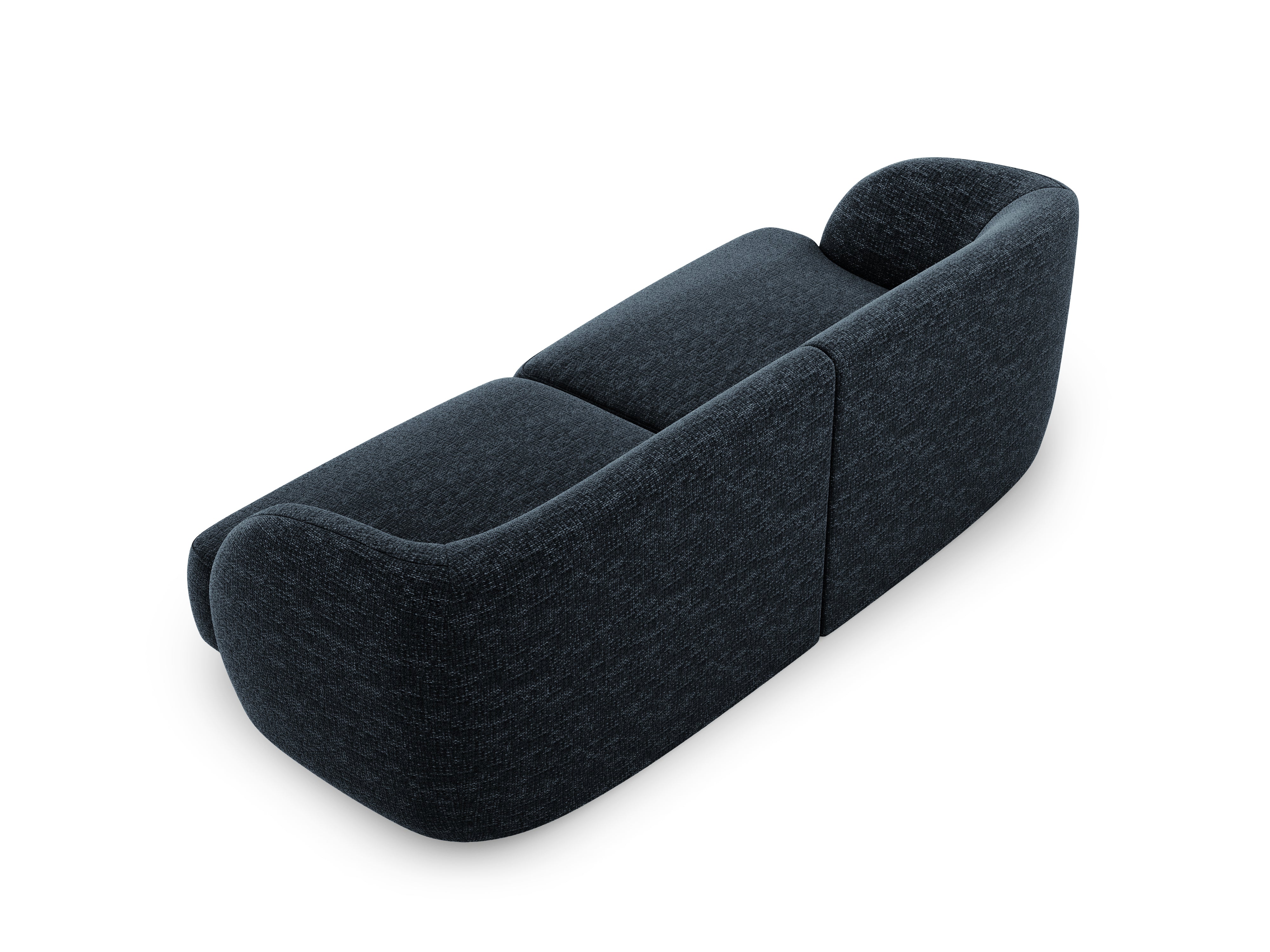 Sofa w tkaninie szenilowej 2-osobowa MILEY granatowy Micadoni Eye on Design