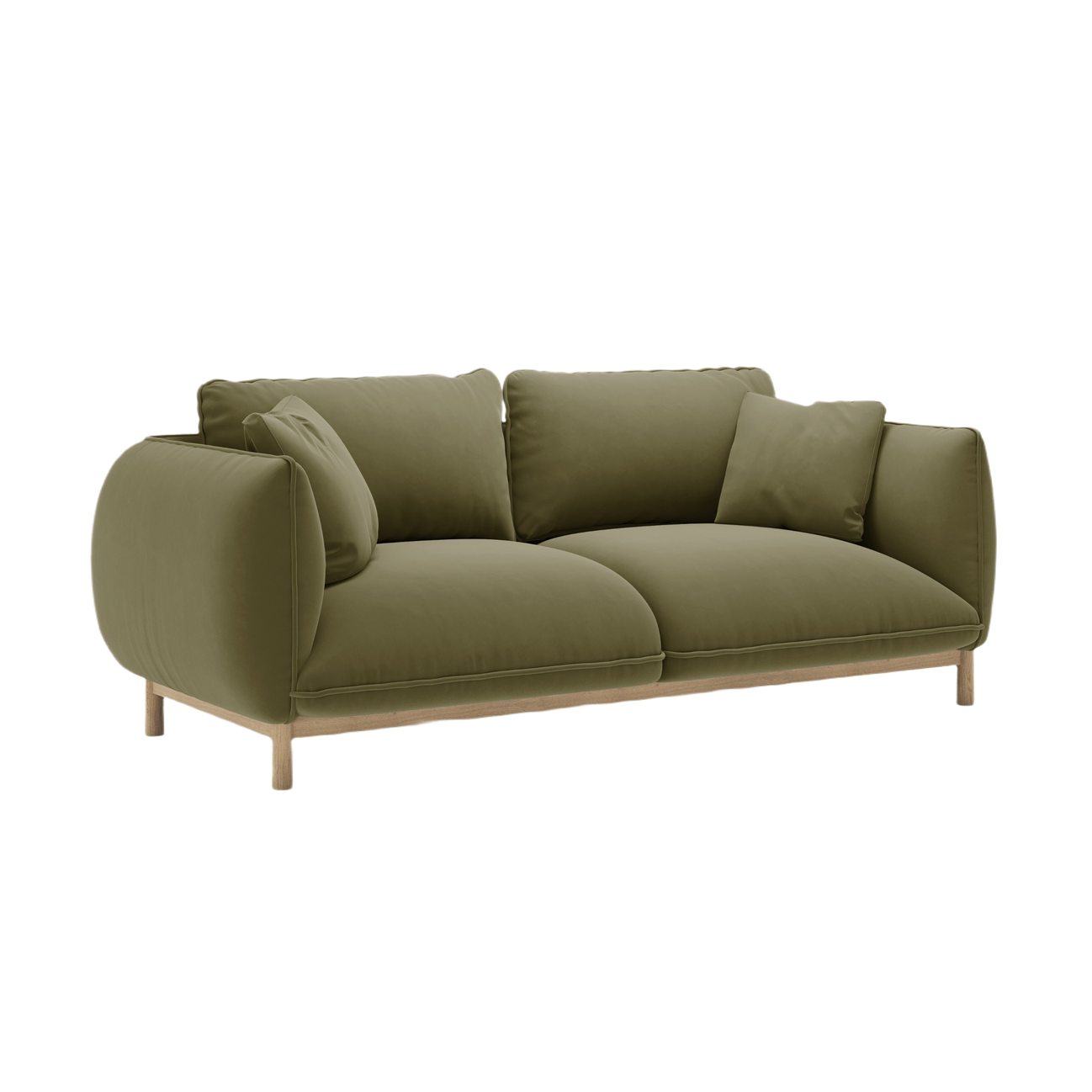 Sofa sametová 2-osobová ADA světle zelená