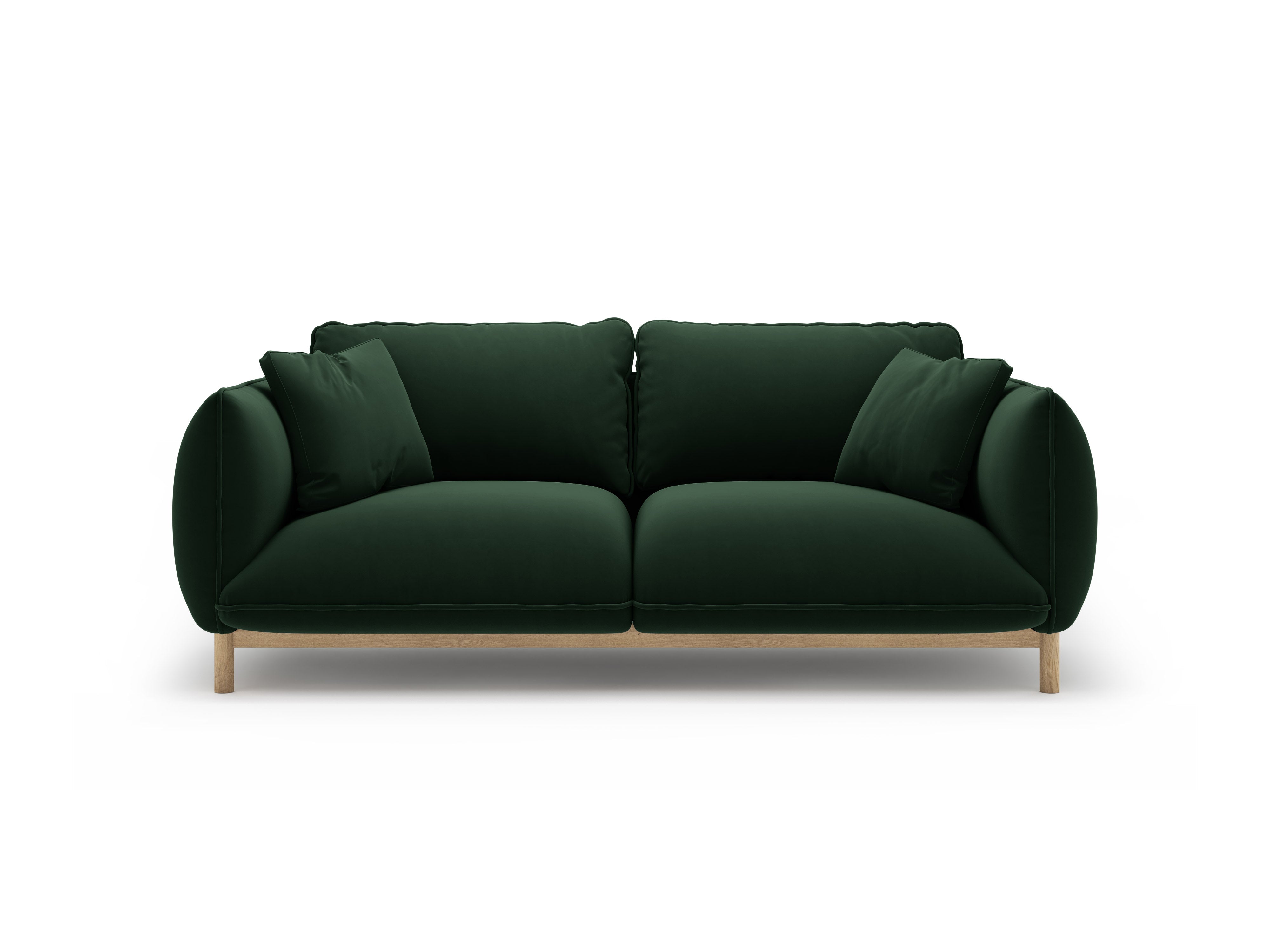 Sofa sametová 2-osobová ADA lahvově zelená