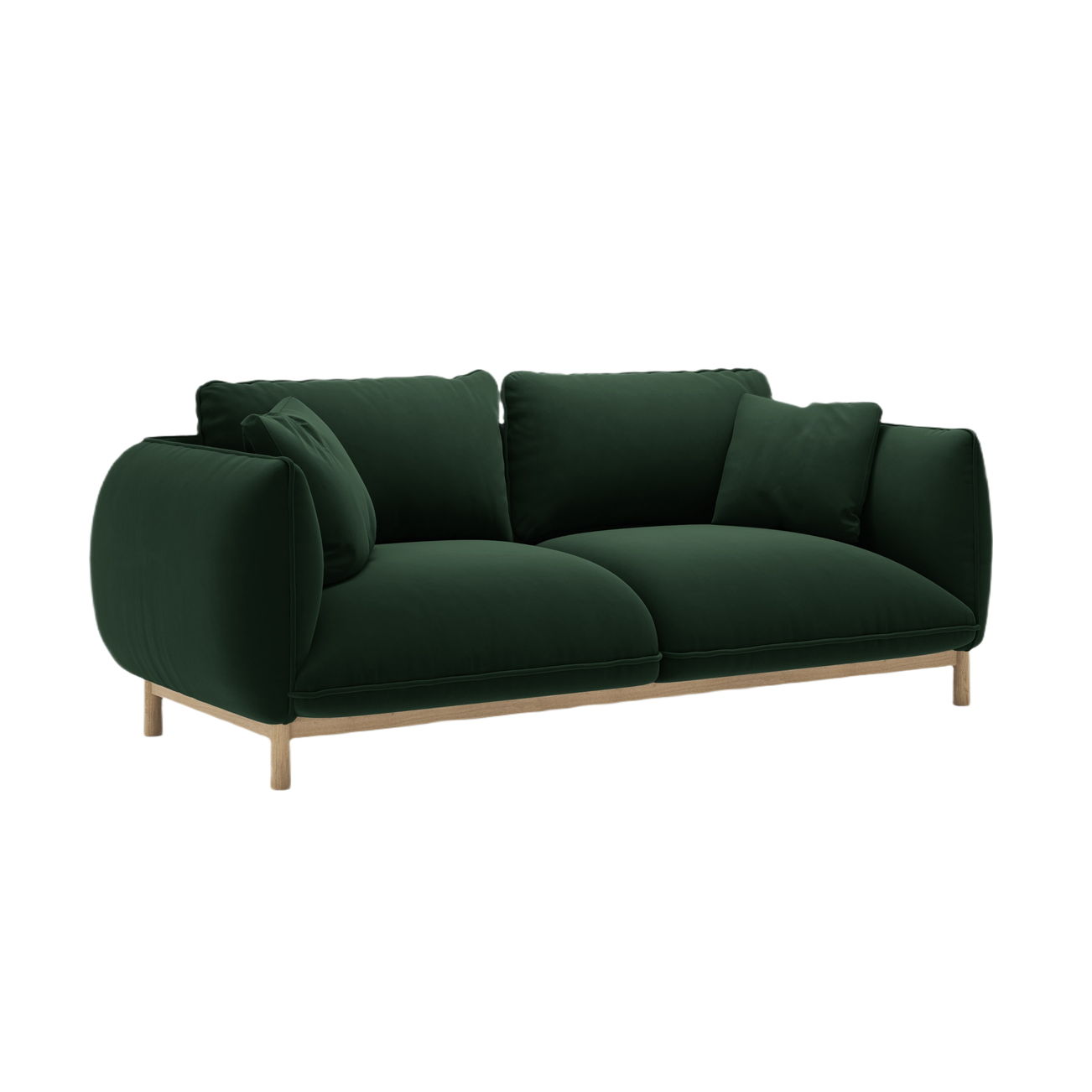 Sofa sametová 2-osobová ADA lahvově zelená
