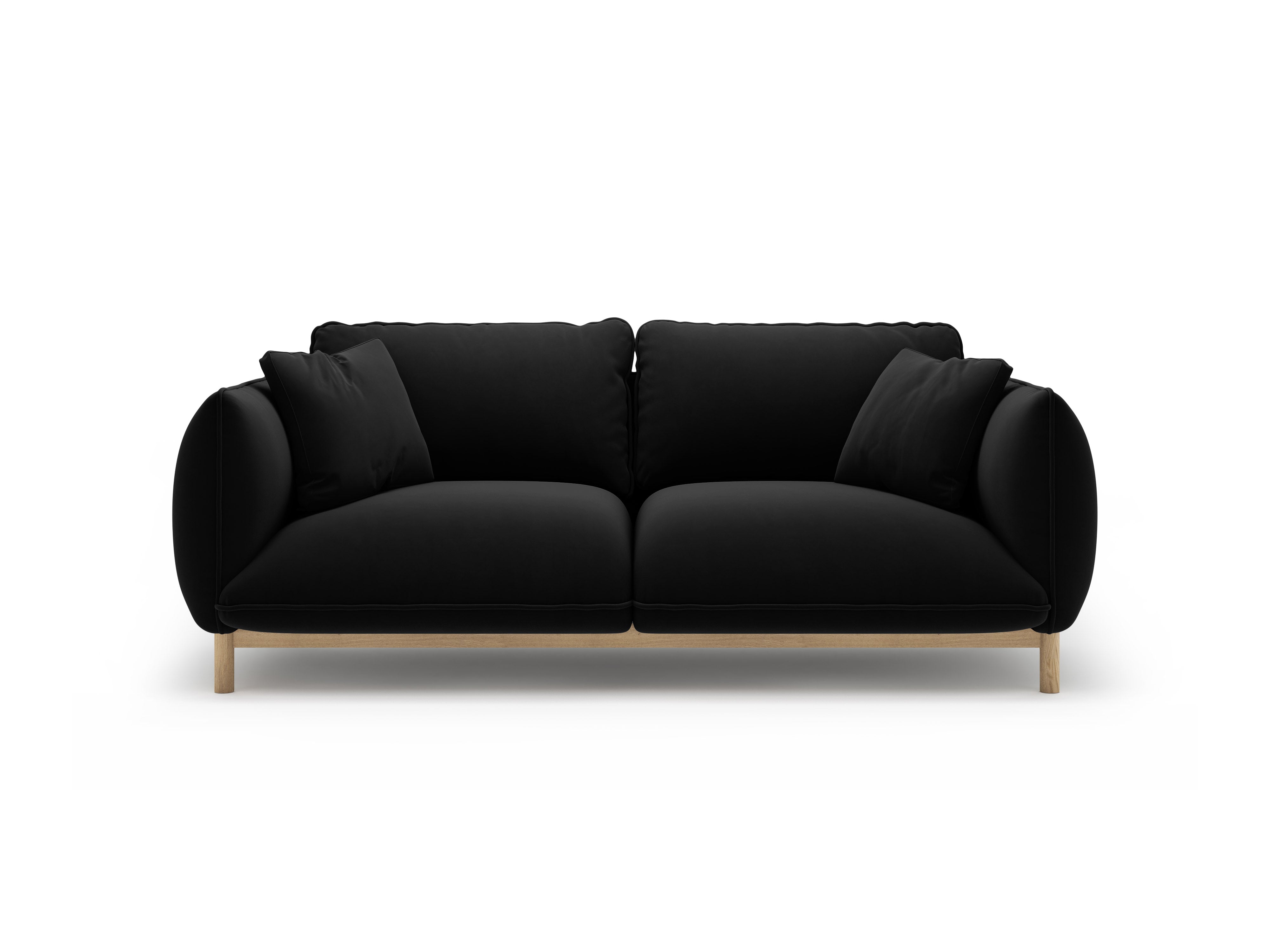 Sofa sametová 2-osobová ADA černá