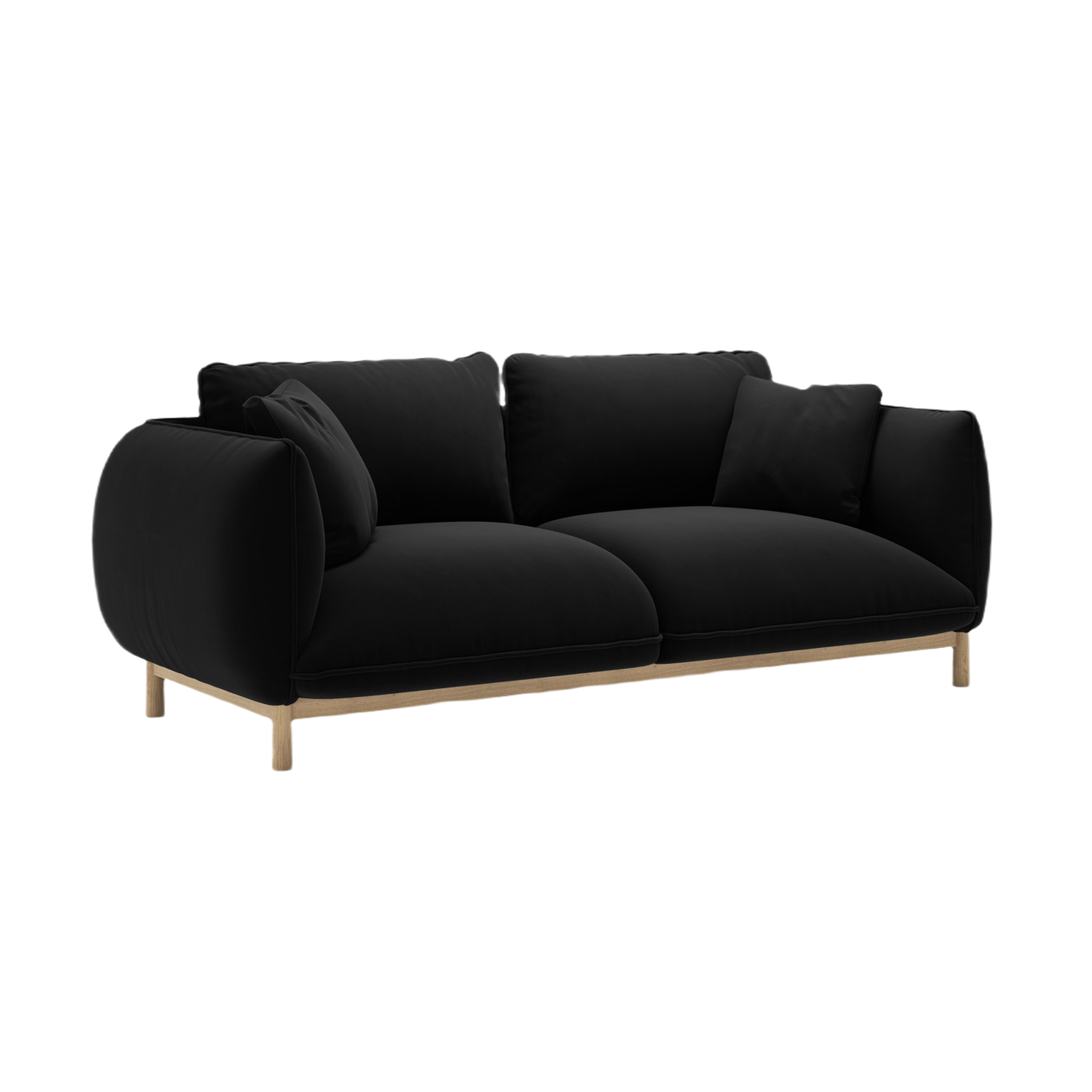 Sofa sametová 2-osobová ADA černá