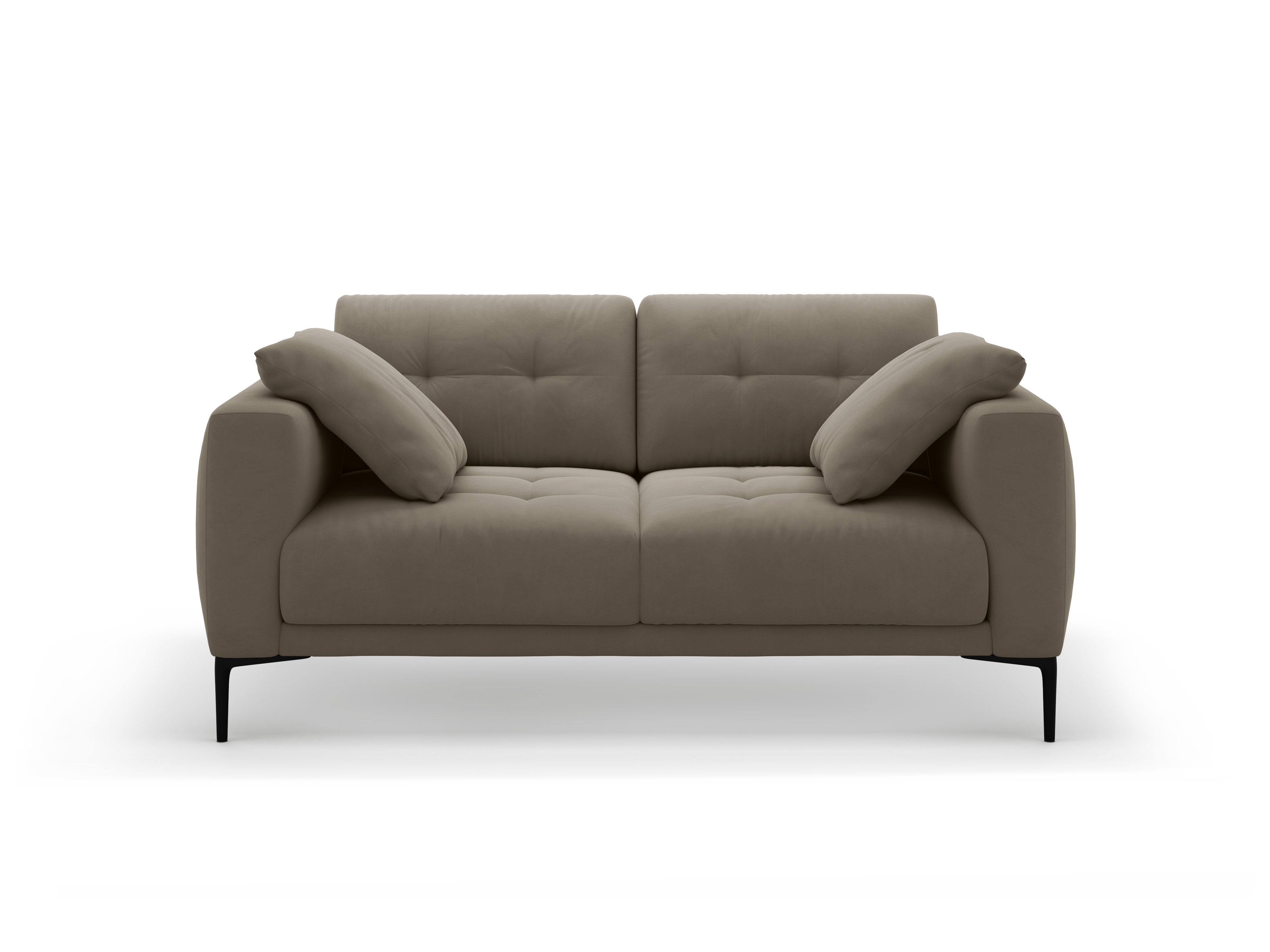 Sofa sametová 2-osobová BEMY šedohnědá