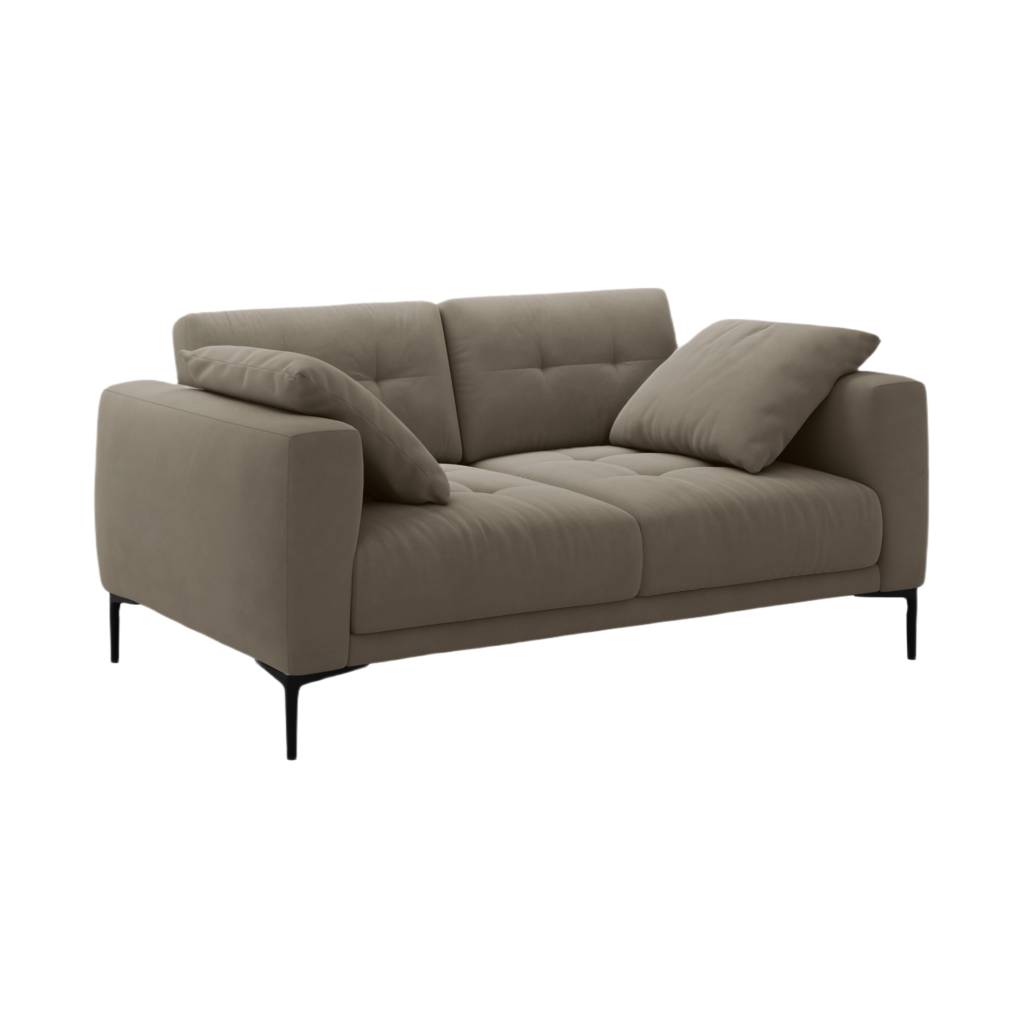 Sofa sametová 2-osobová BEMY šedohnědá