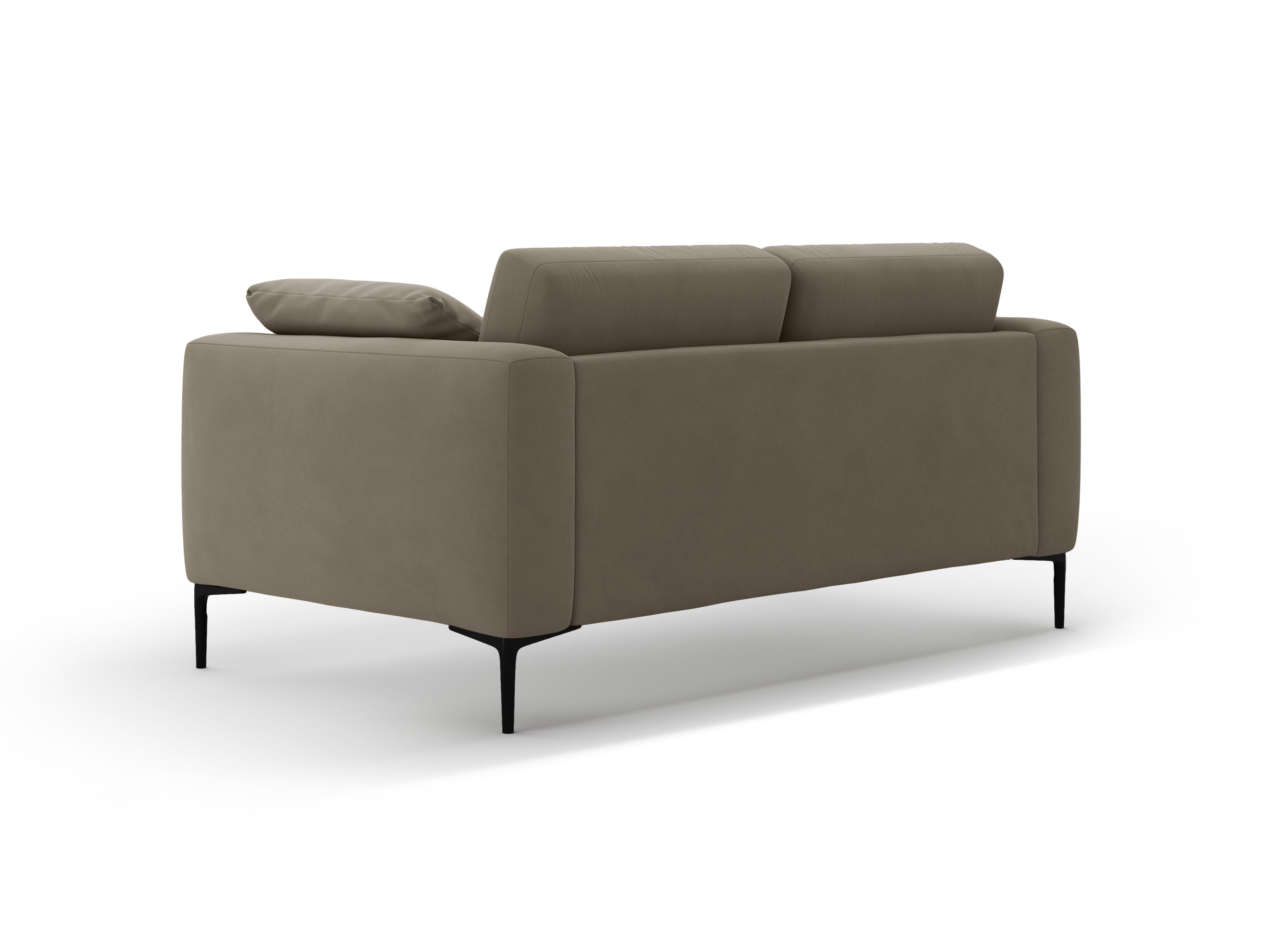 Sofa sametová 2-osobová BEMY šedohnědá