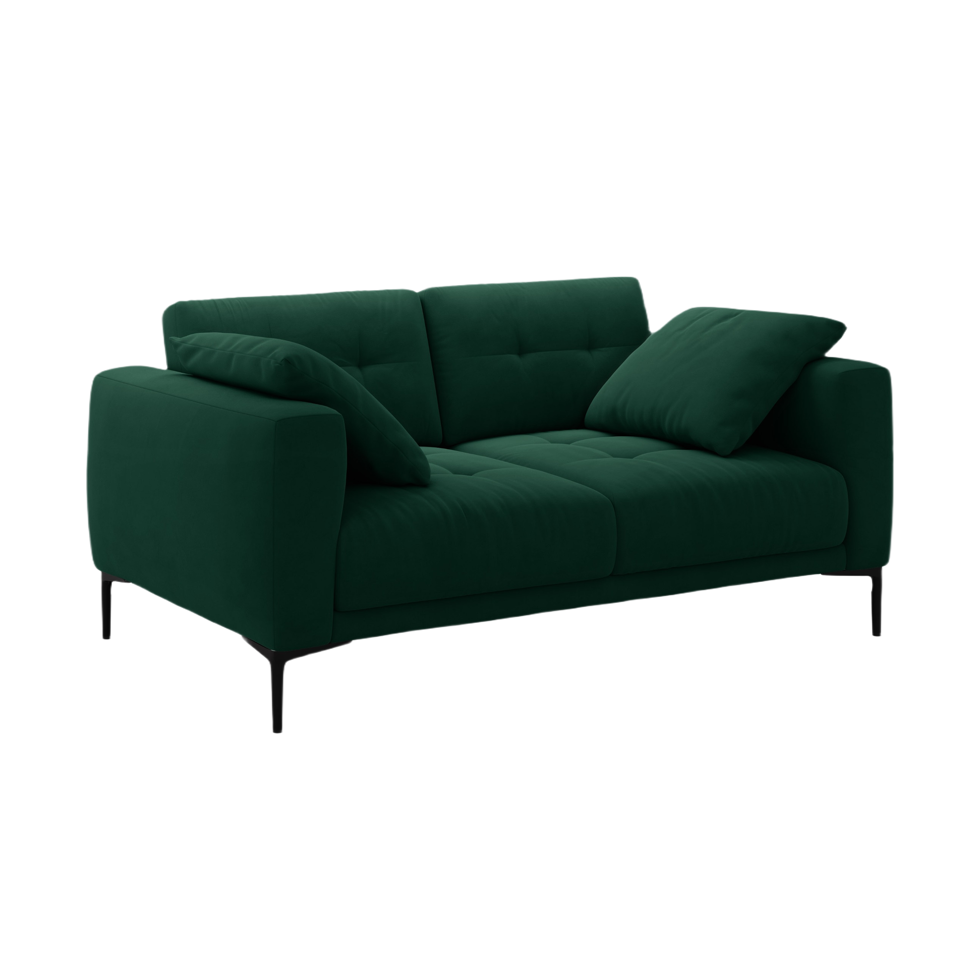 Velvet 2-Seater Sofa BEMY Bottle Green