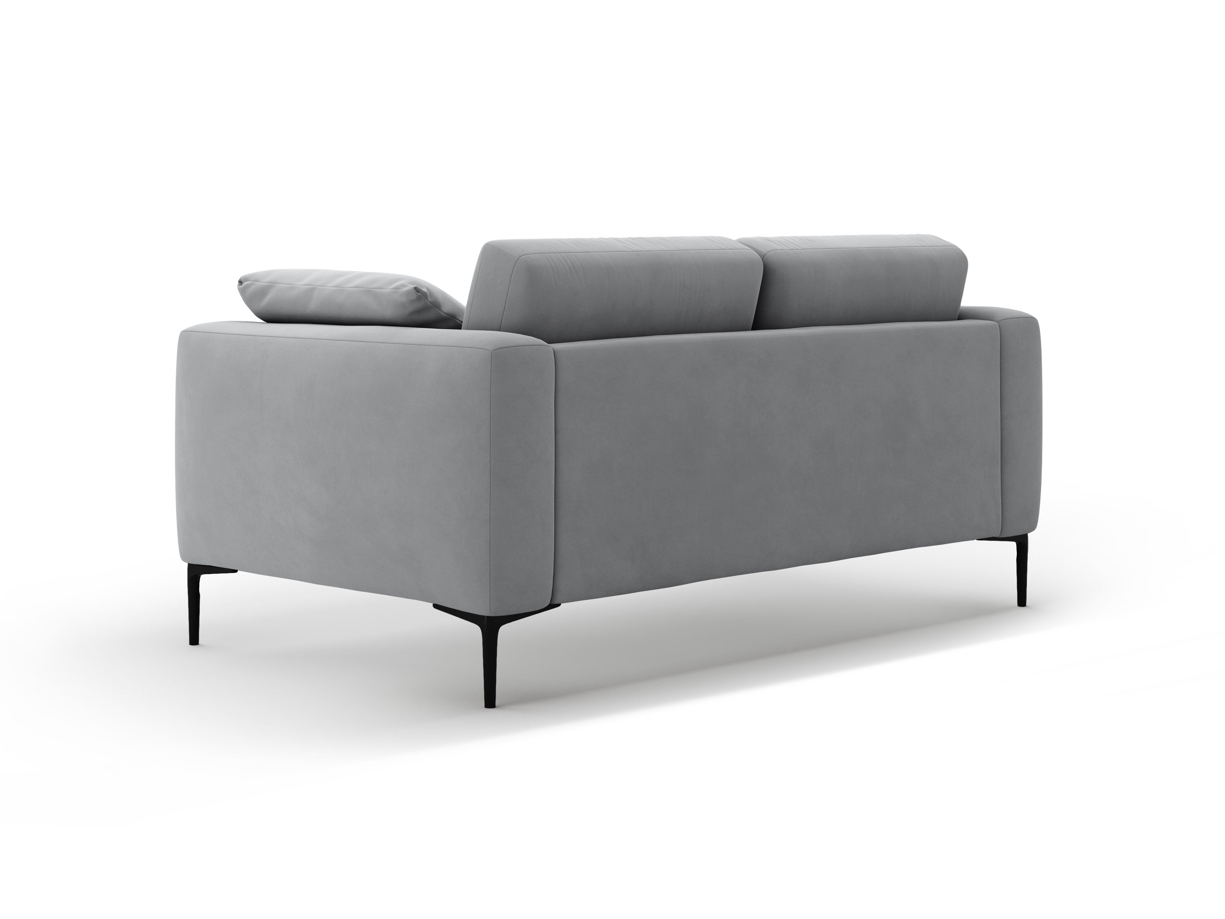 Sofa aksamitna 2-osobowa BEMY szary – Micadoni