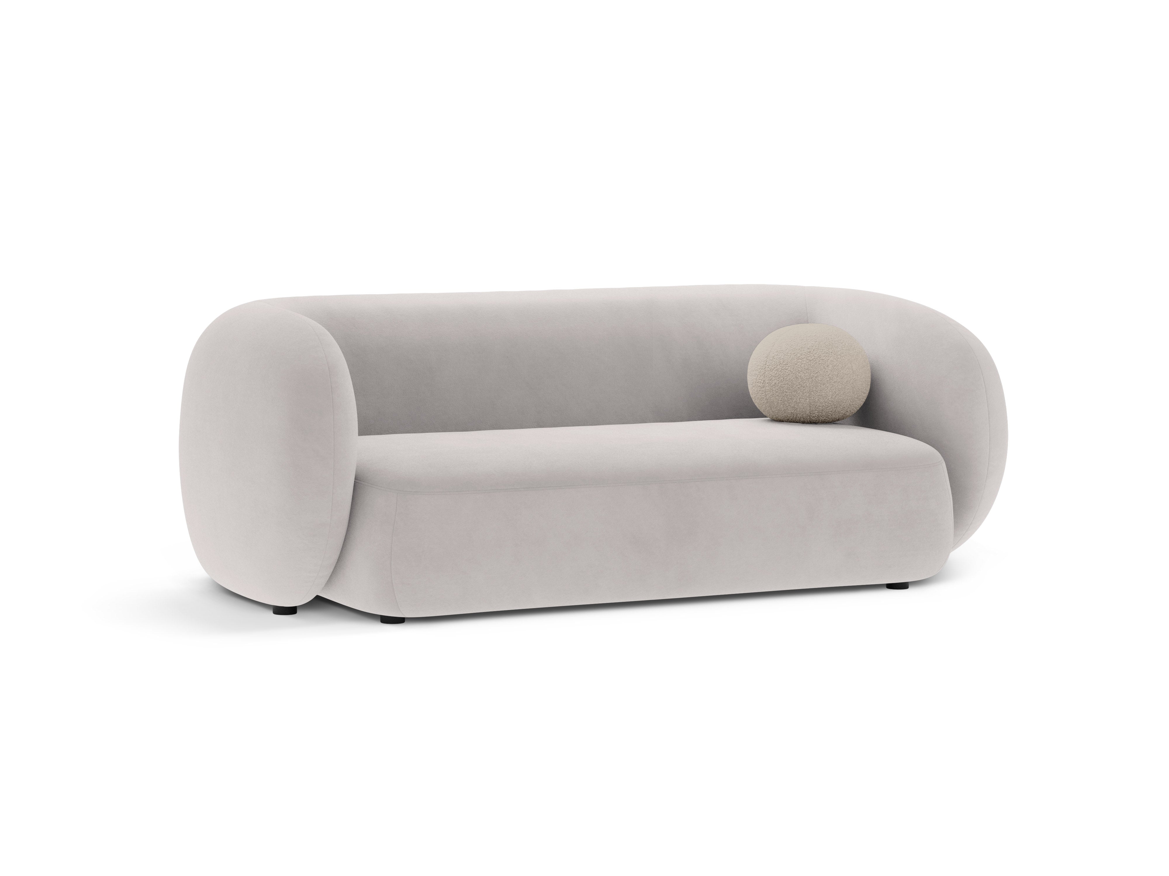 Sofa sametová 2-osobová KATE světle šedá
