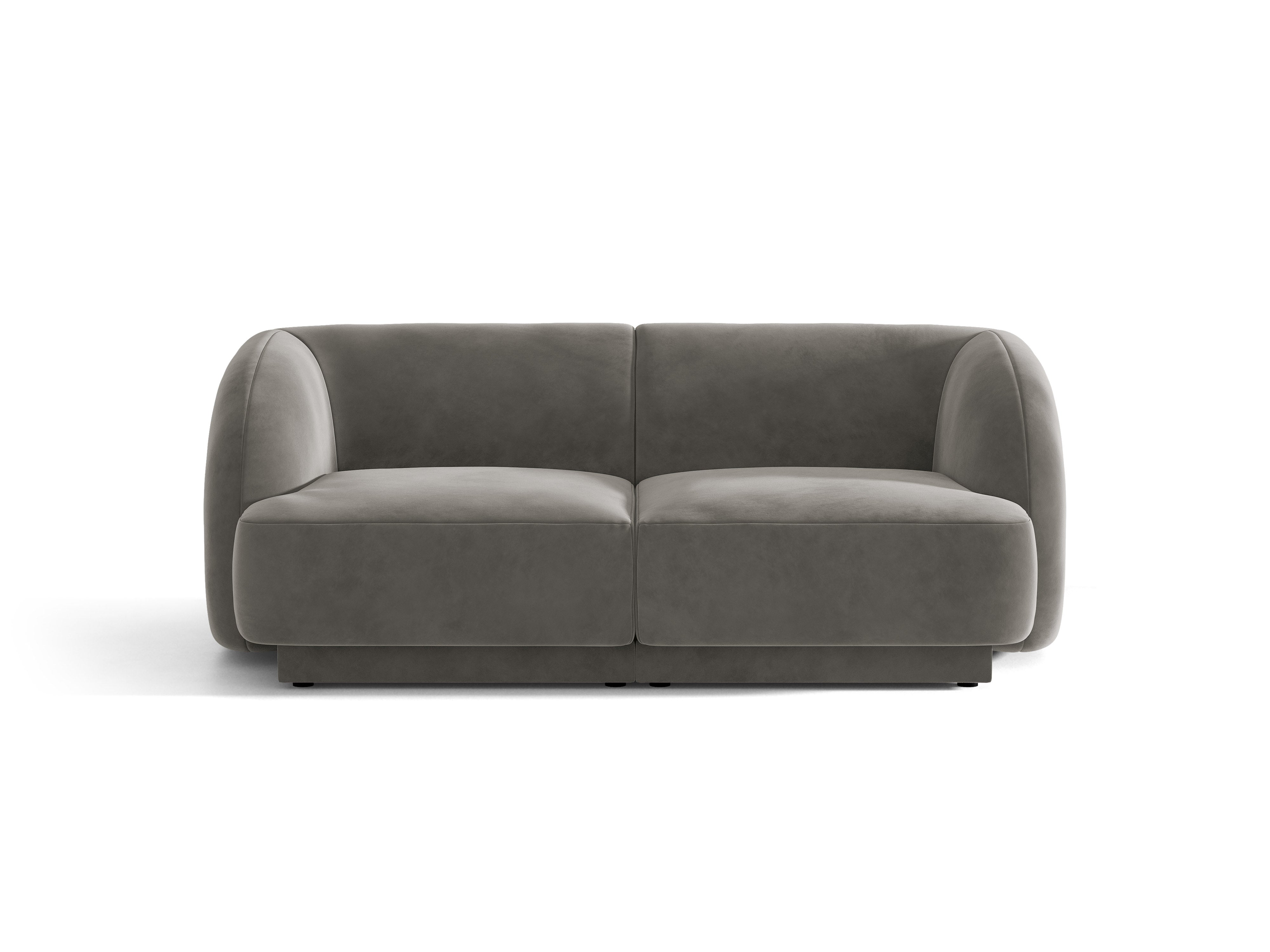 Sofa sametová 2-osobová MILEY světle šedá