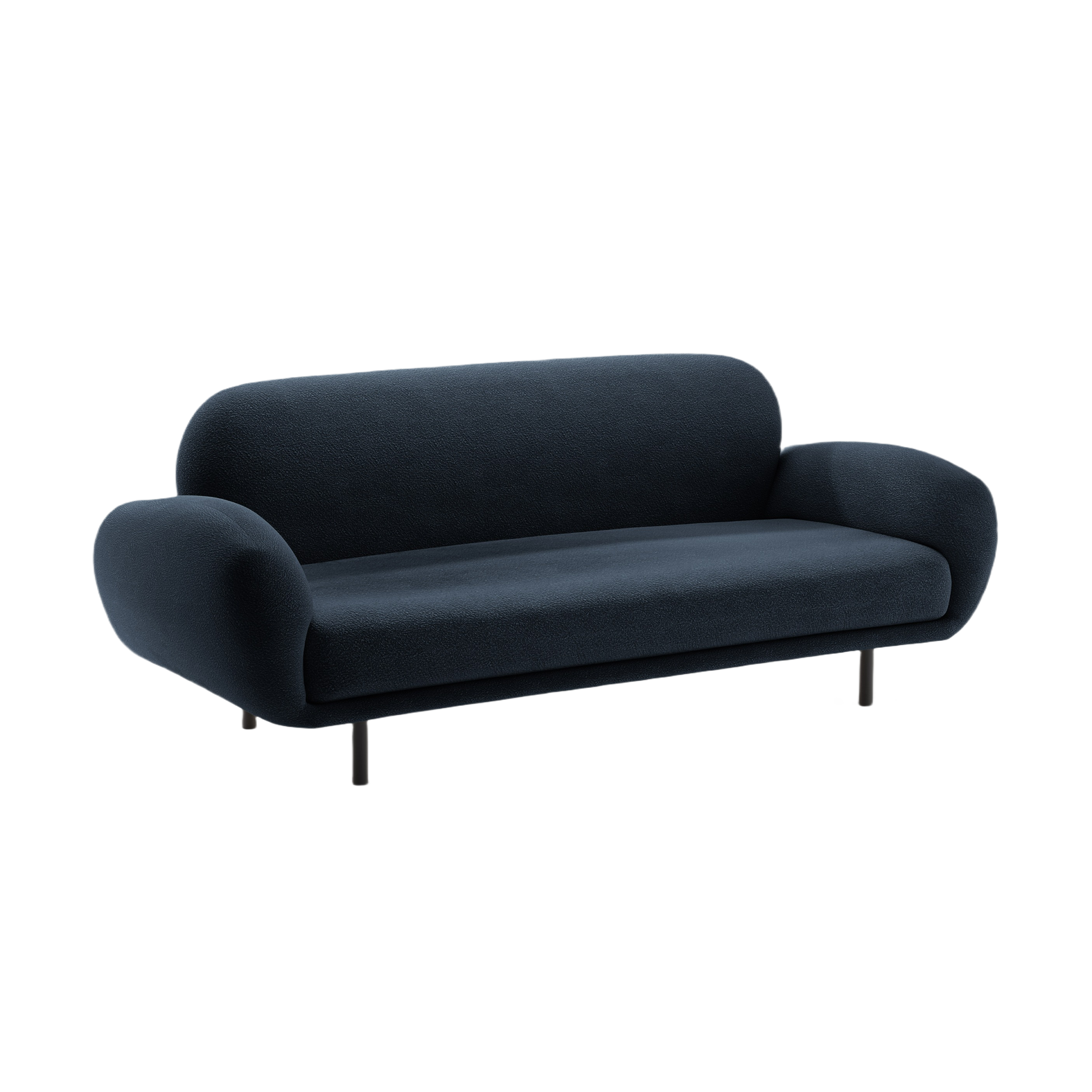 2.5-seater POPPY navy boucle sofa