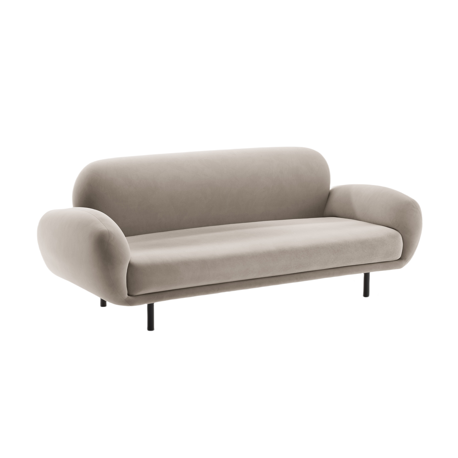 Sofa sametová 2,5-místná POPPY světle béžová