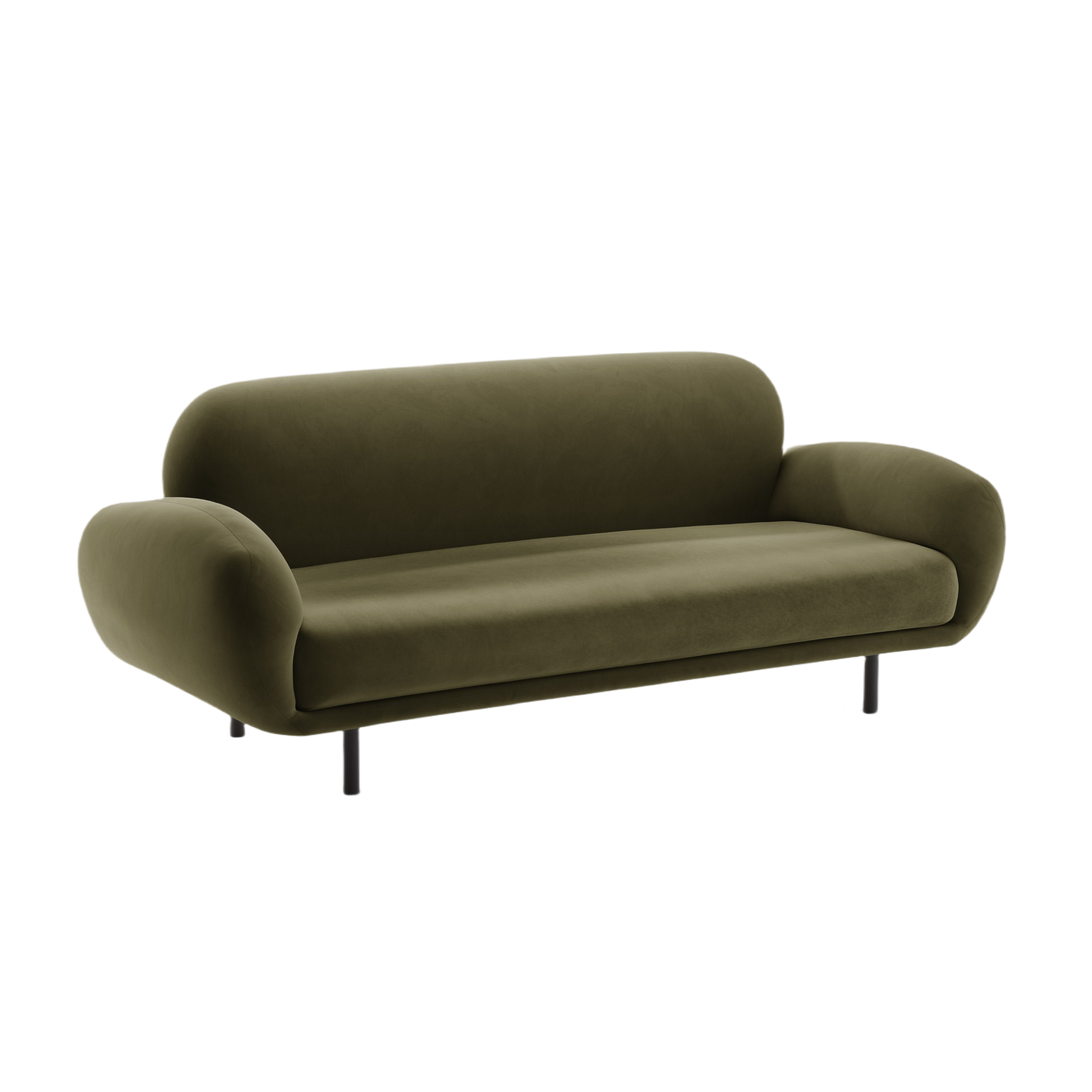 Sofa sametová 2,5-místná POPPY zelená