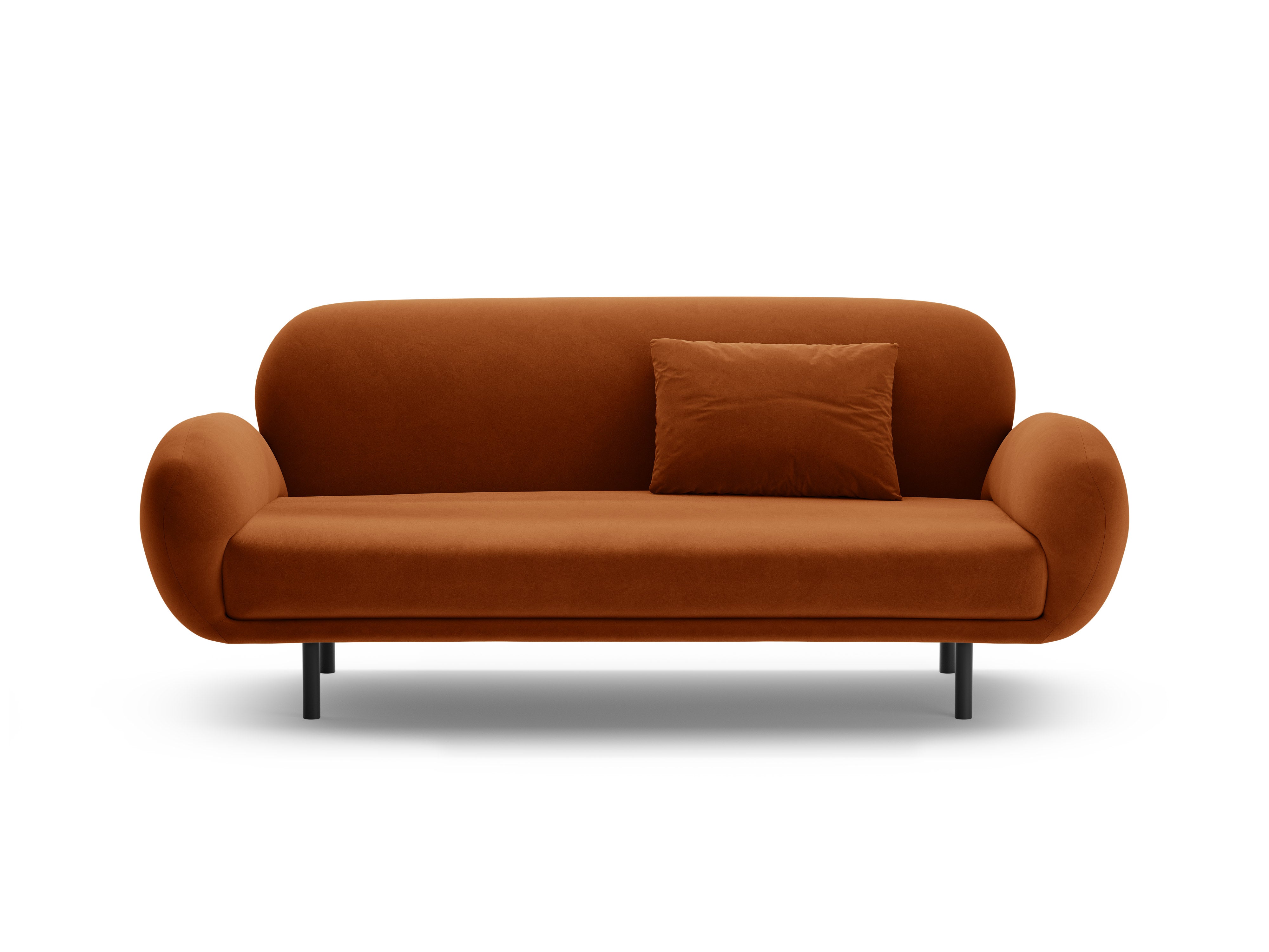 Sofa sametová 2,5-místná POPPY terakota