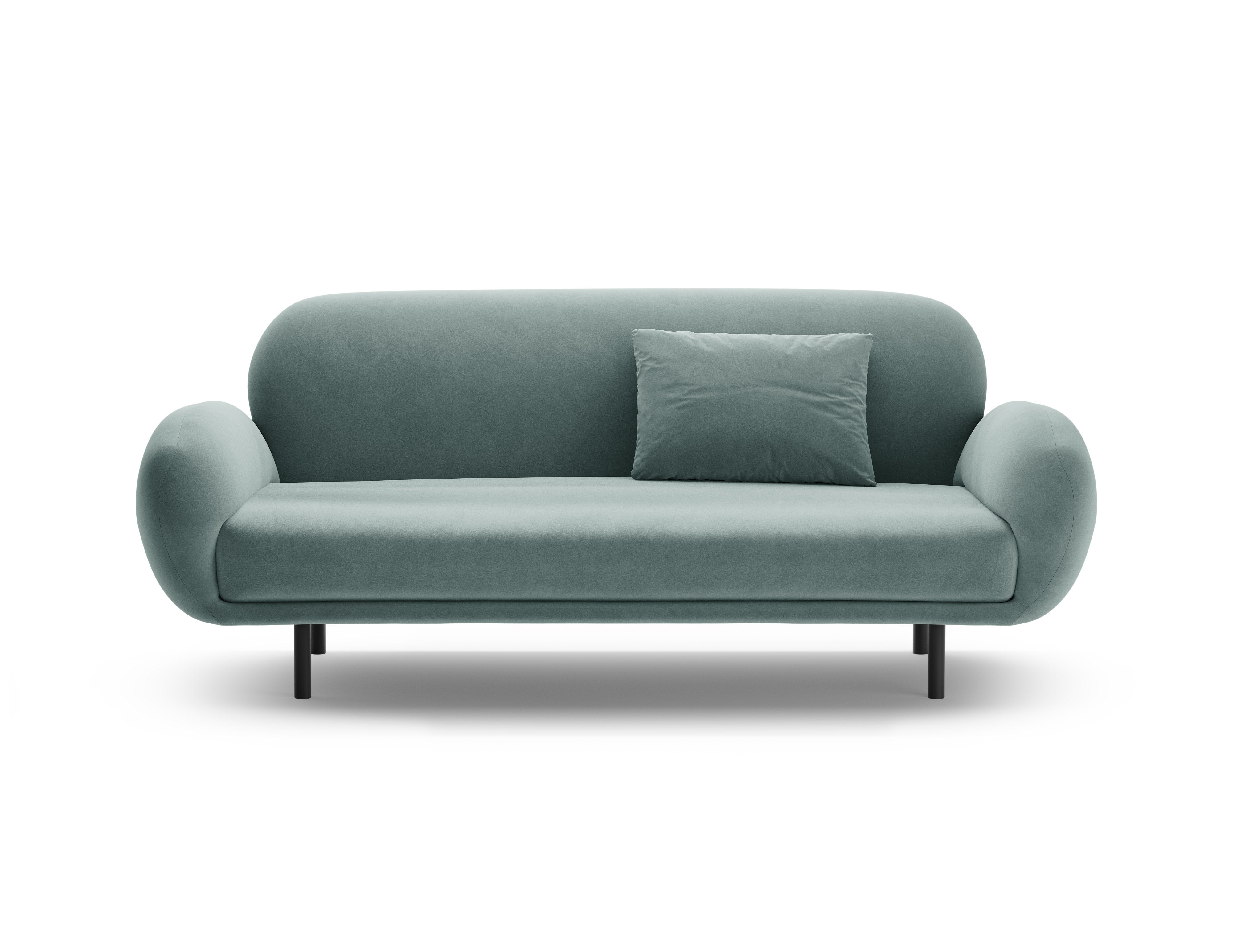 Sofa sametová 2,5-místná POPPY světle modrá