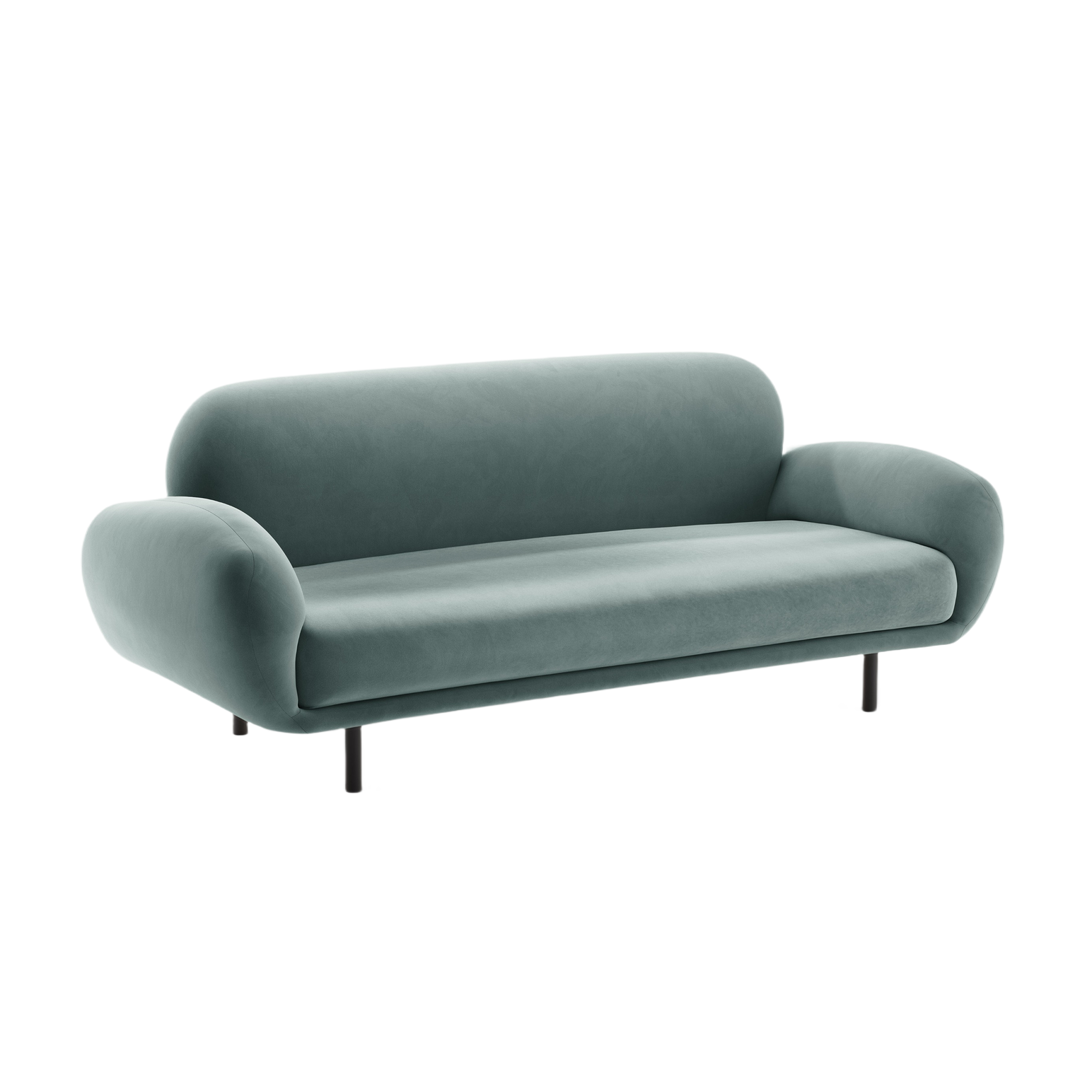 Sofa sametová 2,5-místná POPPY světle modrá