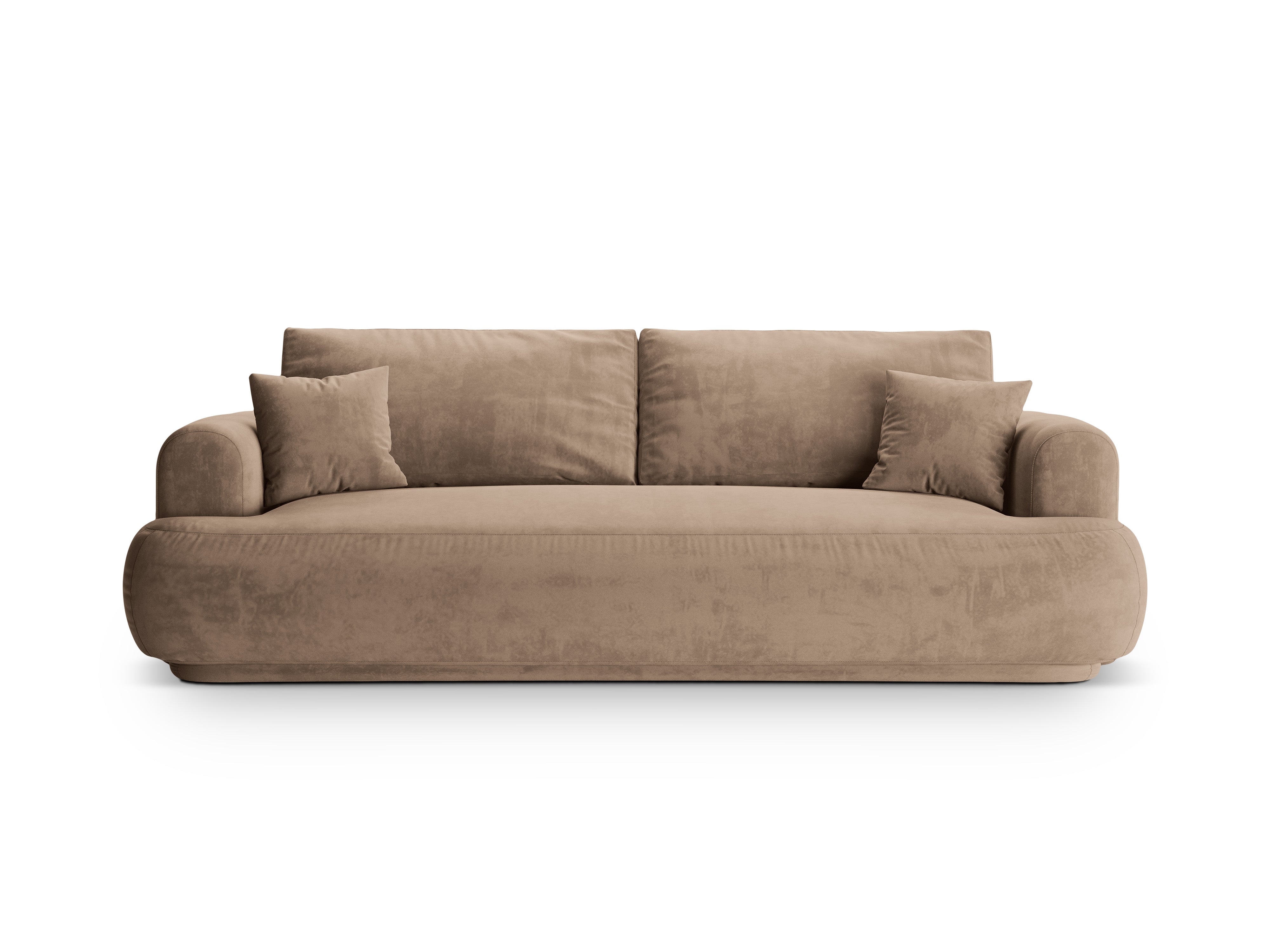 Sofa sametová s funkcí spaní ELLA tmavě béžová
