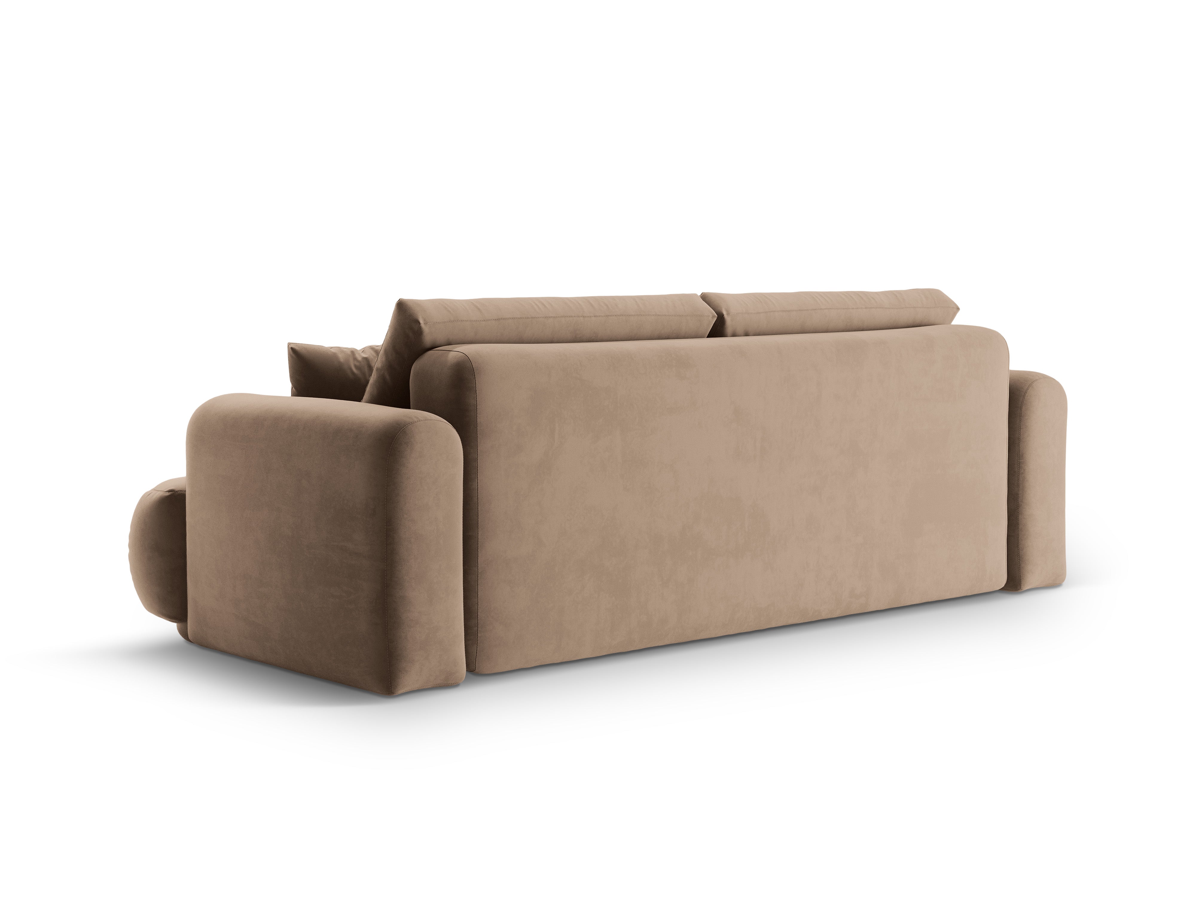 Sofa sametová s funkcí spaní ELLA tmavě béžová