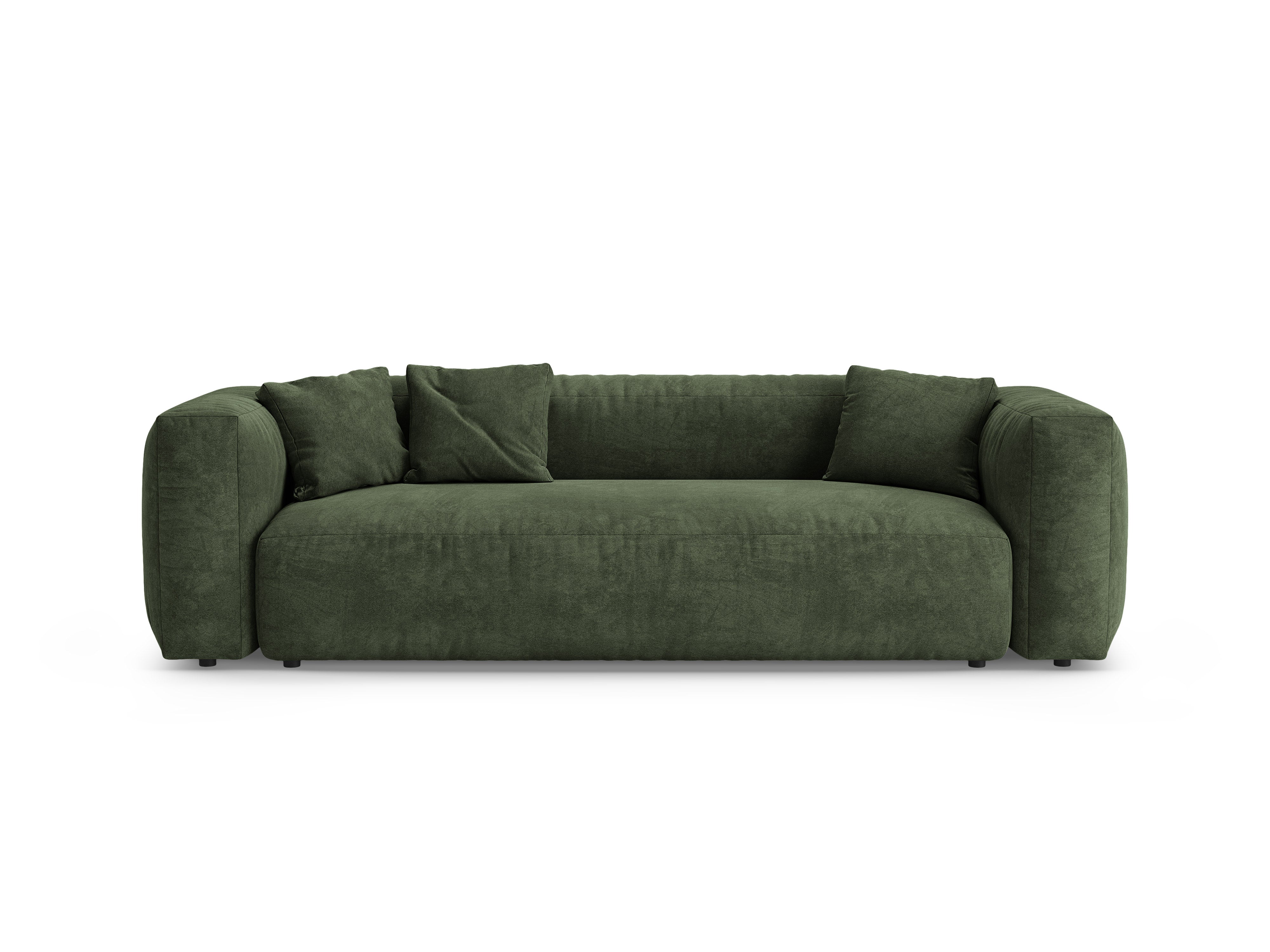 Sofa sametová 3-osobová s funkcí spaní MARTINA zelená