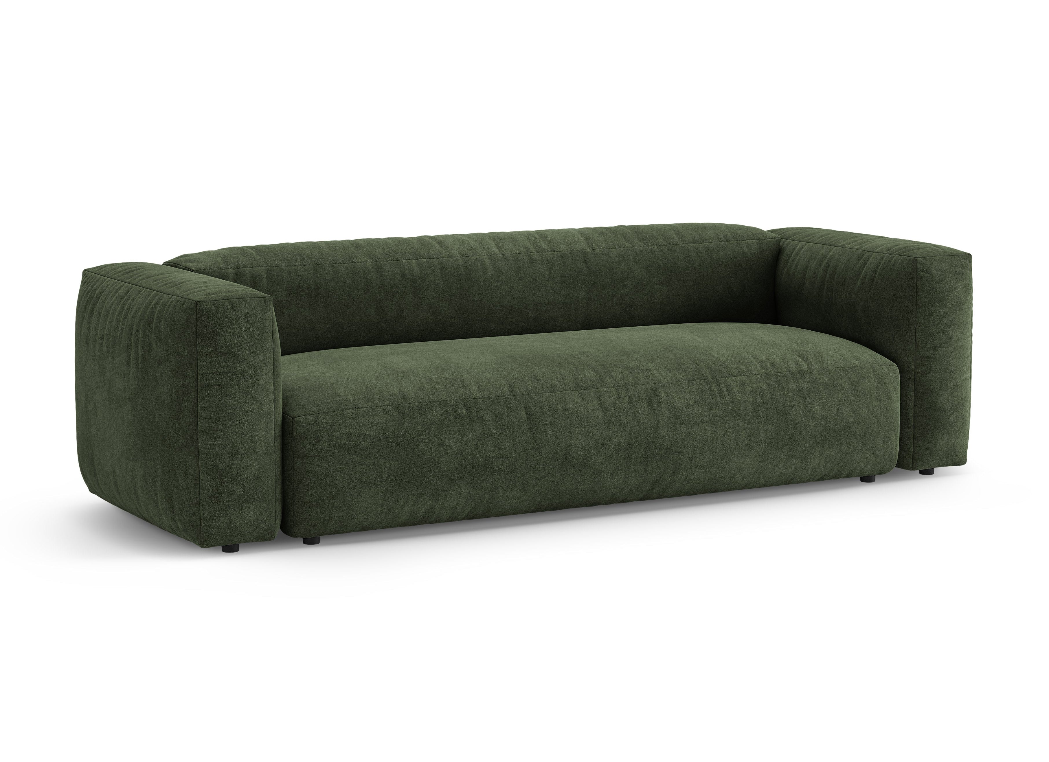 Sofa sametová 3-osobová s funkcí spaní MARTINA zelená