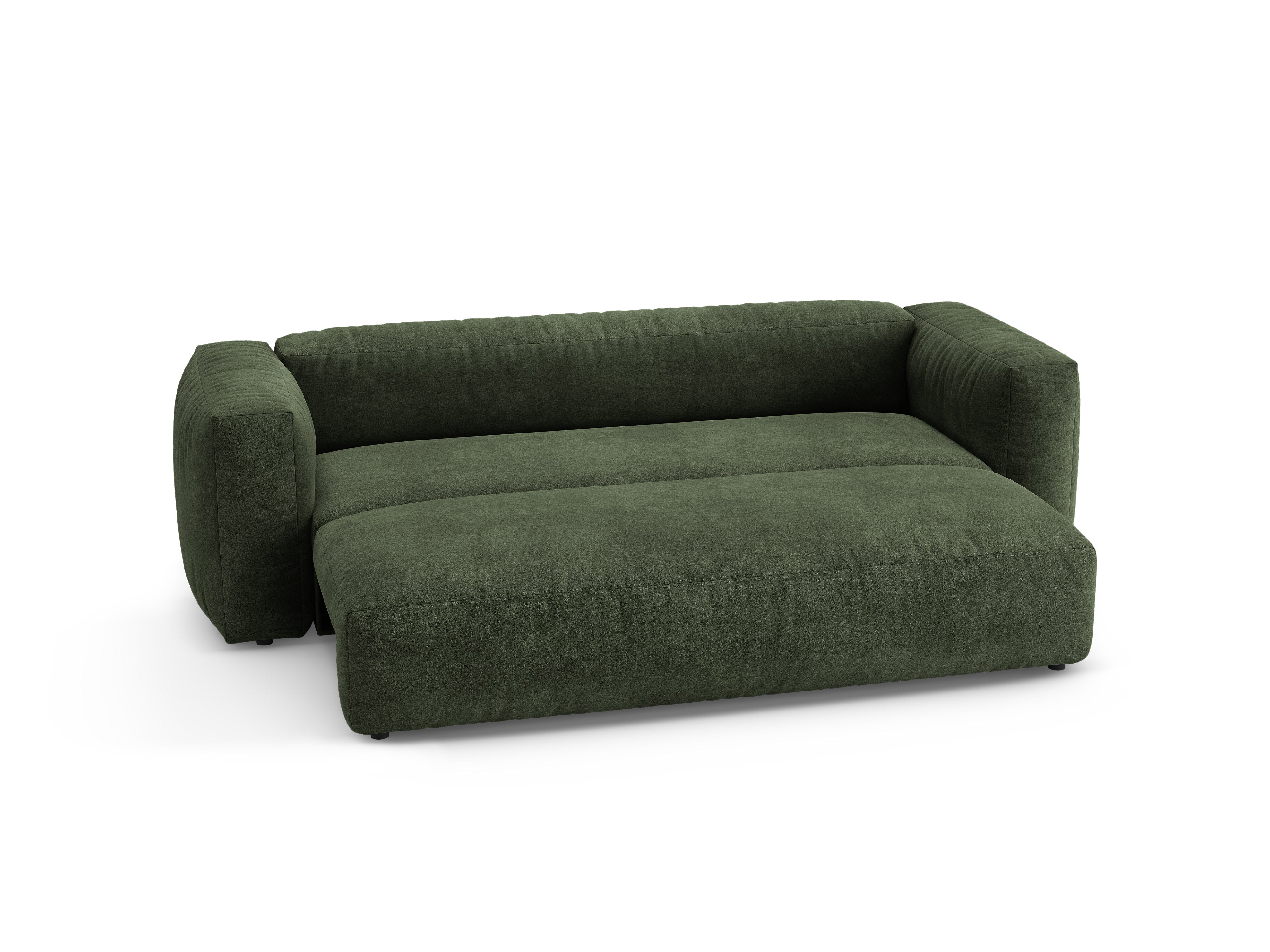 Sofa sametová 3-osobová s funkcí spaní MARTINA zelená