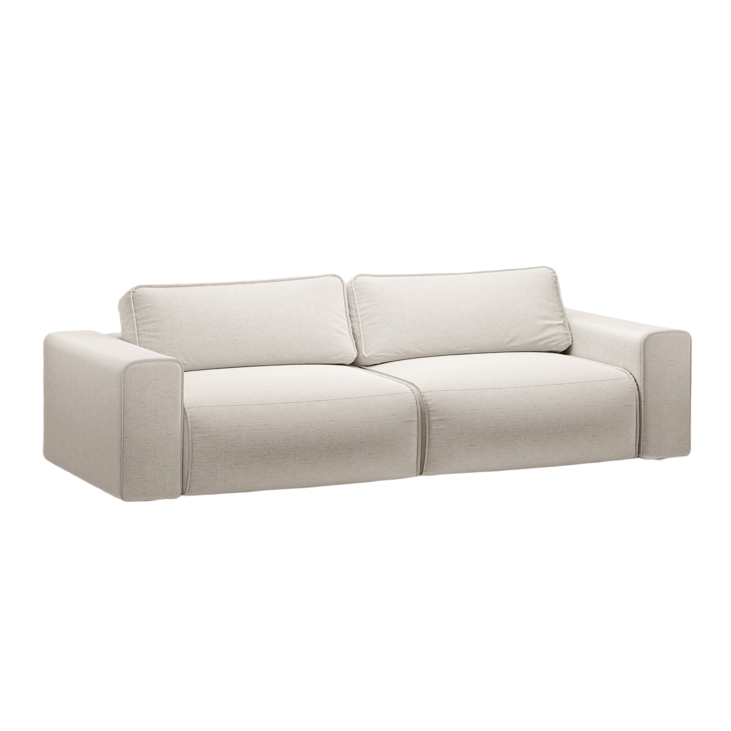 3-seater sofa with sleeping function VICTOR light beige chenille