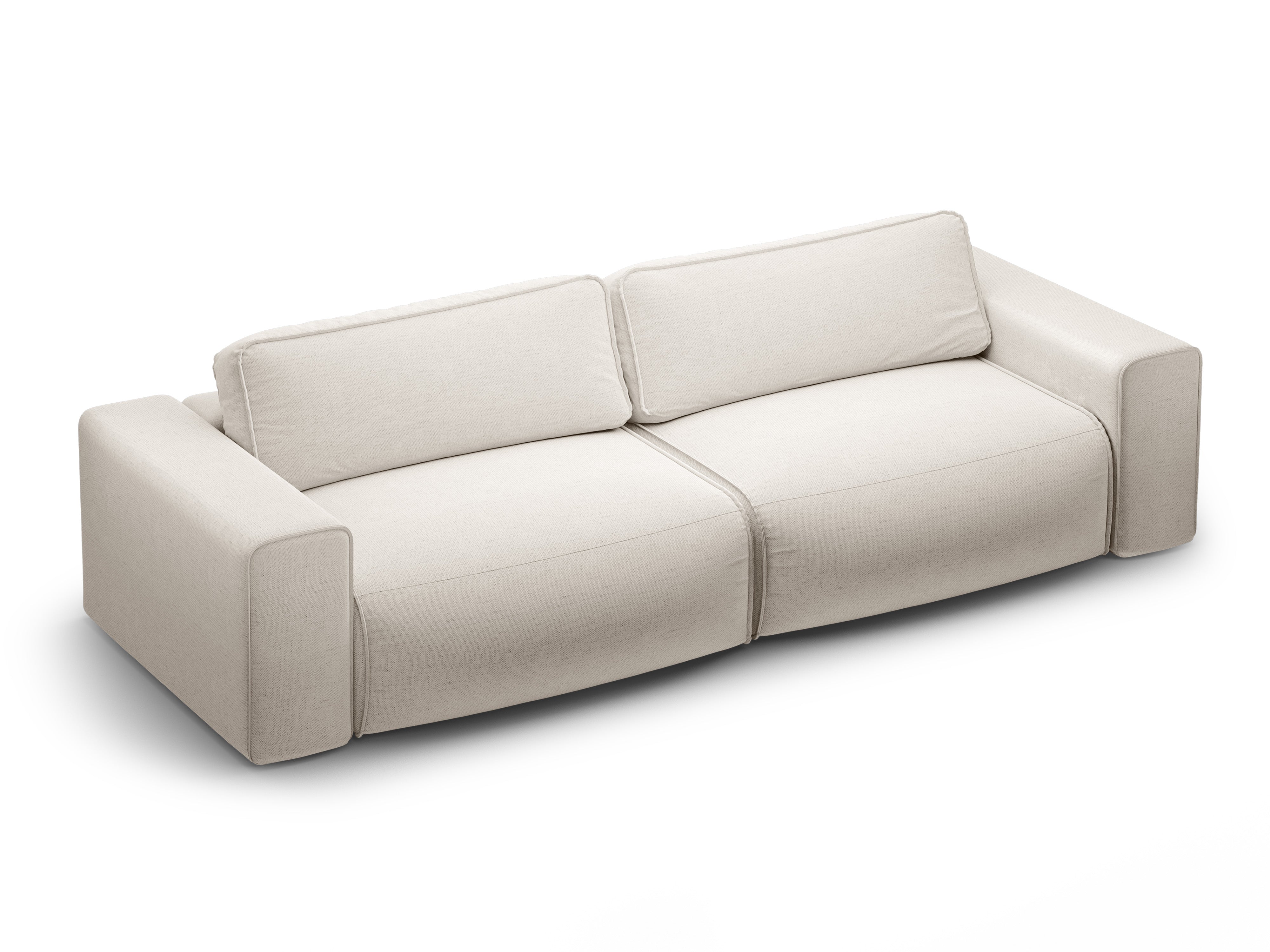3-seater sofa with sleeping function VICTOR light beige chenille