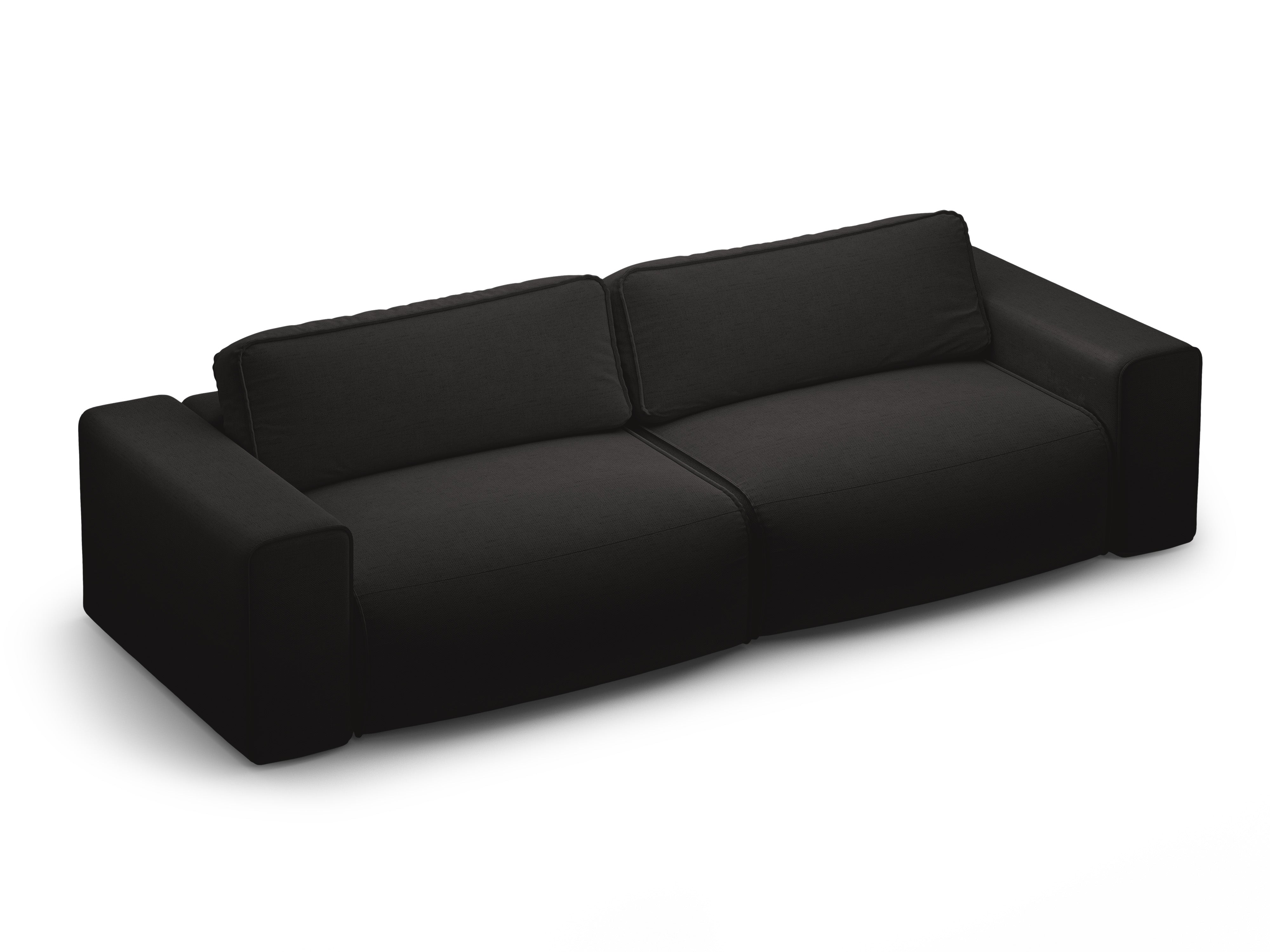 3-seater sofa with sleeping function VICTOR black chenille