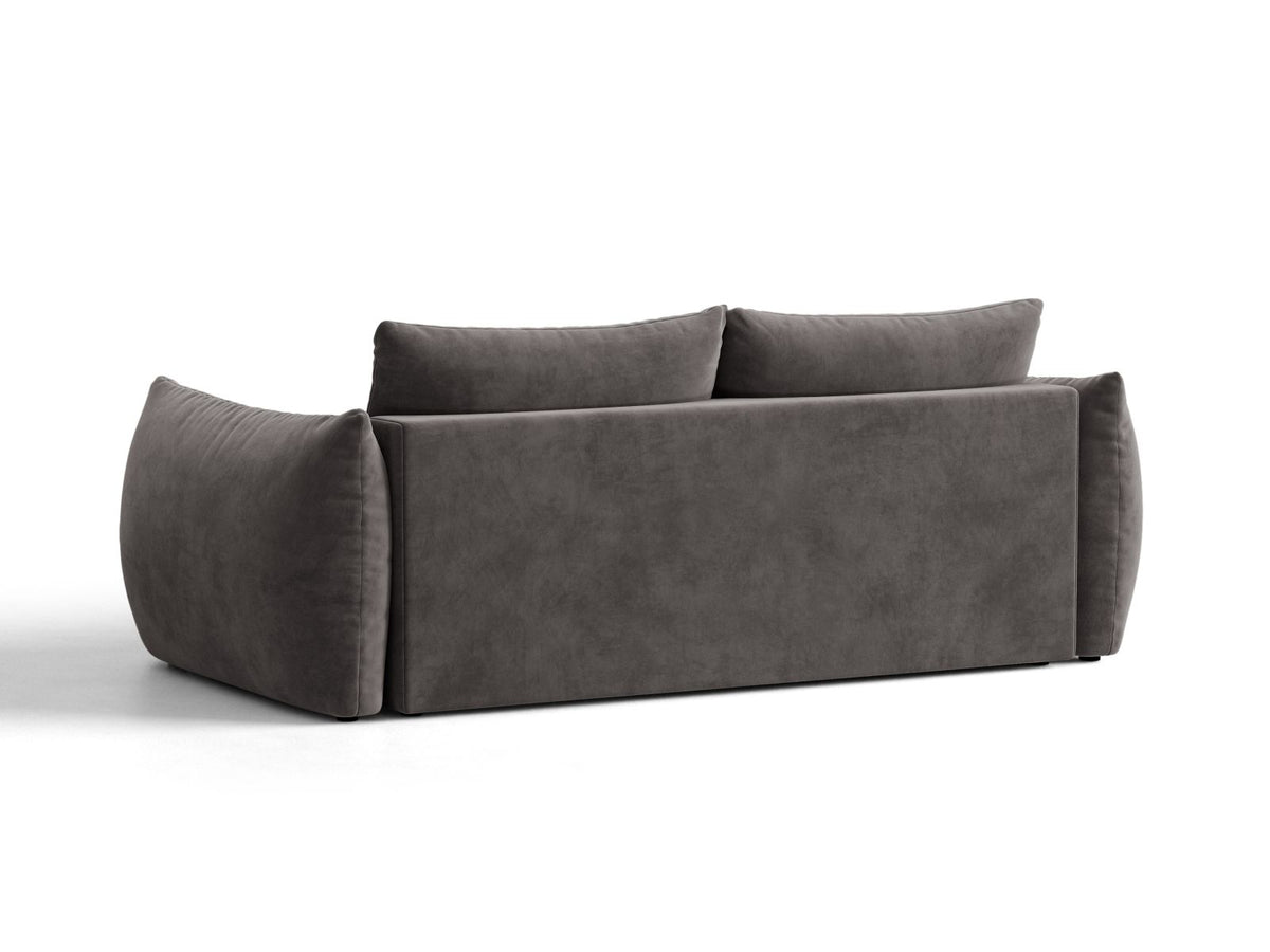 Sofa aksamitna 3-osobowa z funkcją spania BLOOM ciemnoszary – ujęcie 4