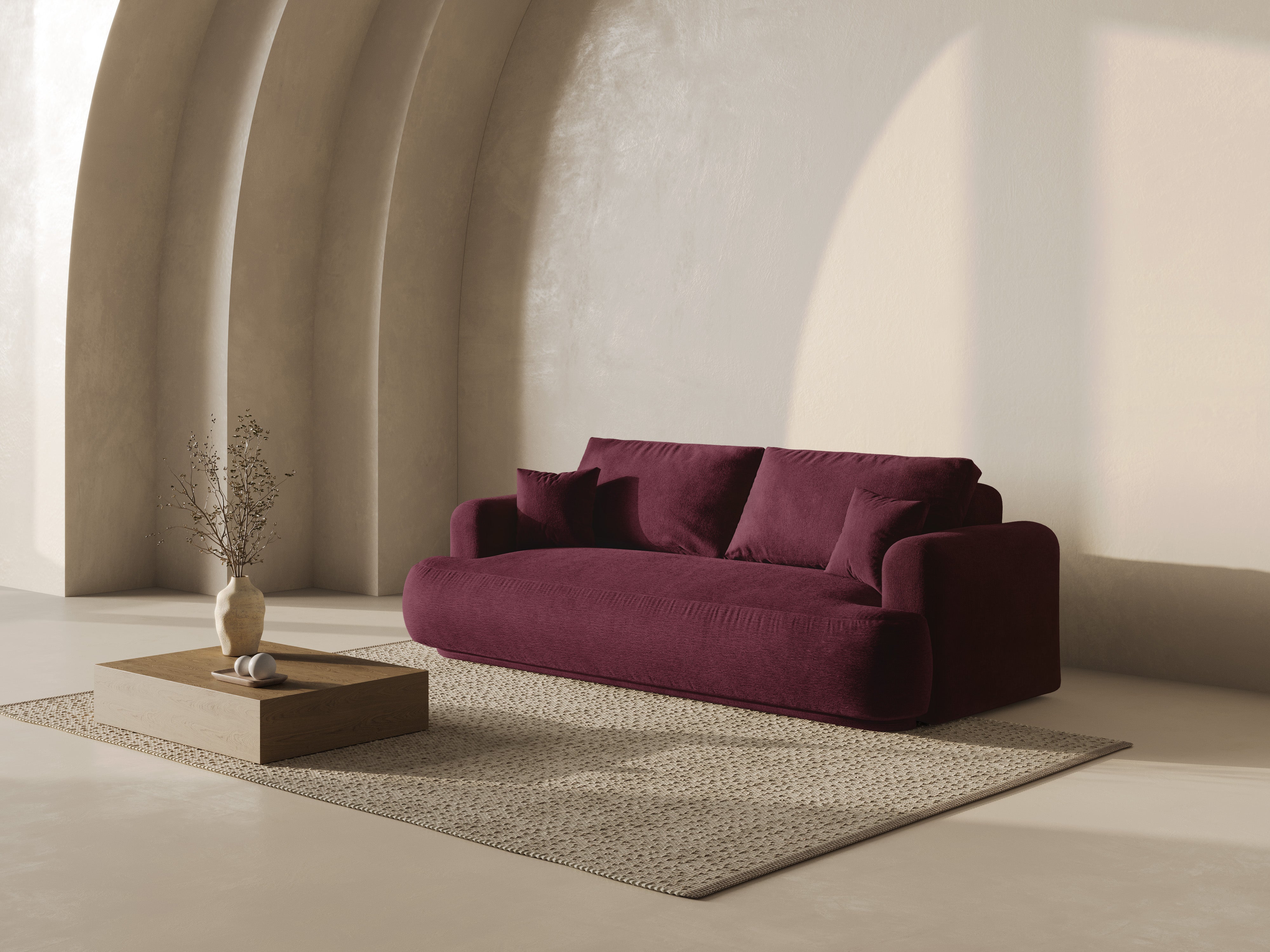Sofa with Ella Burgundy sleeping function
