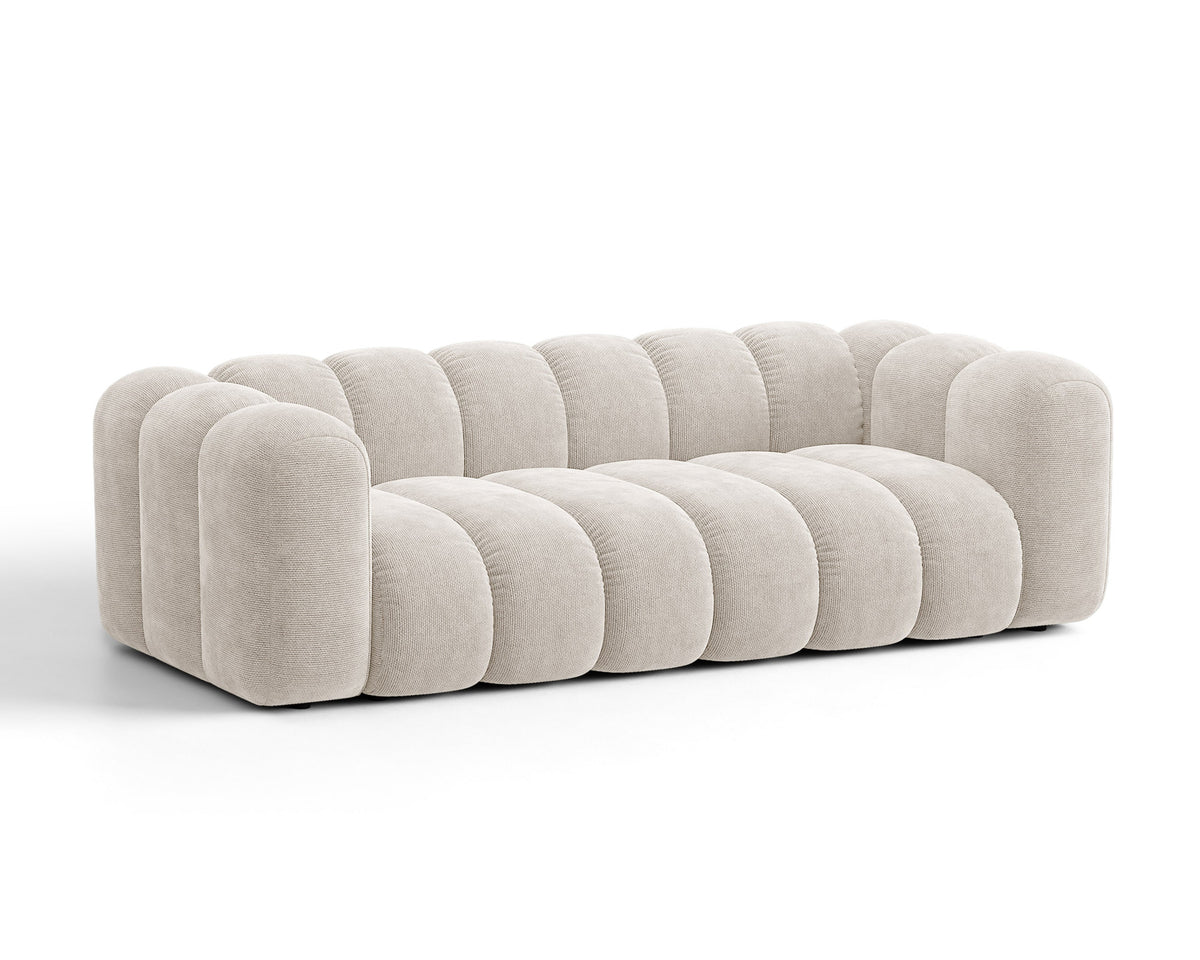 Sofa 3-osobowa z funkcją spania LUPINE jasny beżowy szenil – ujęcie 3