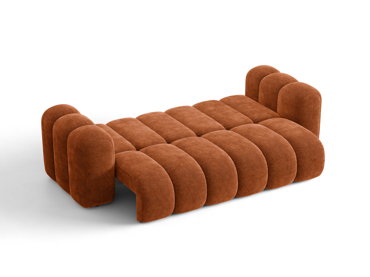 Sofa 3-osobowa z funkcją spania LUPINE ceglany szenil – ujęcie 2