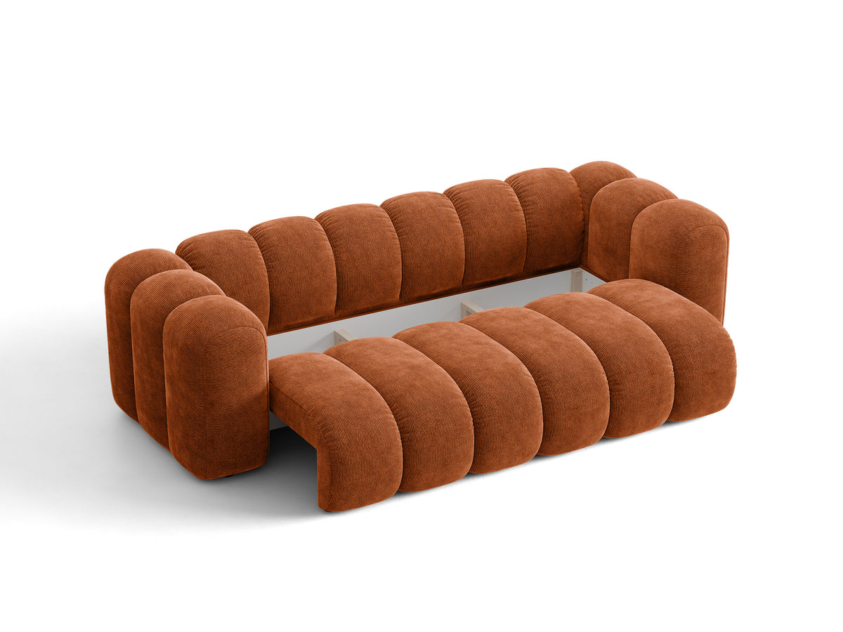 Sofa 3-osobowa z funkcją spania LUPINE ceglany szenil – ujęcie 4