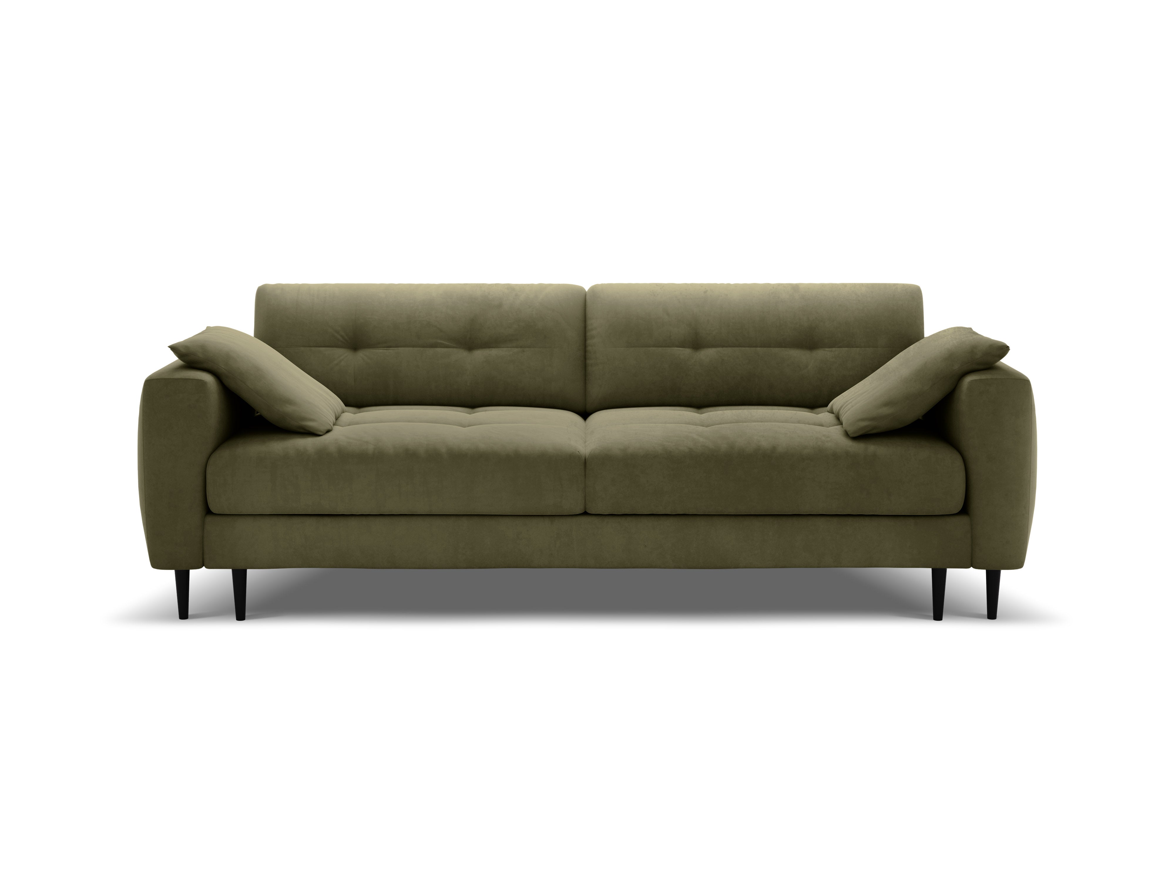 Olive Green Velvet 3-Seater Sofa with Sleeping Function BEMY