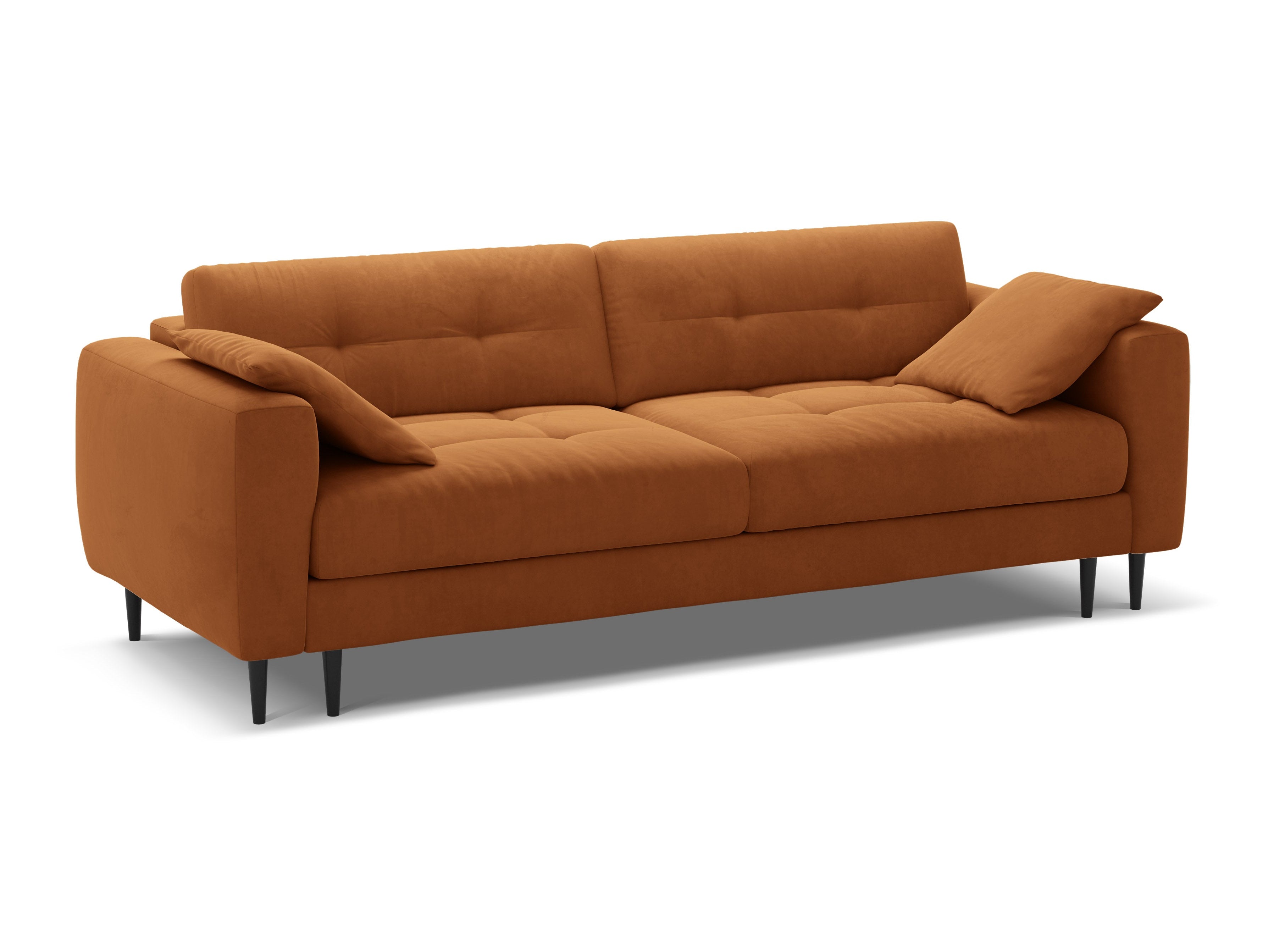 Sofa sametová 3-osobová s funkcí spaní BEMY terakota