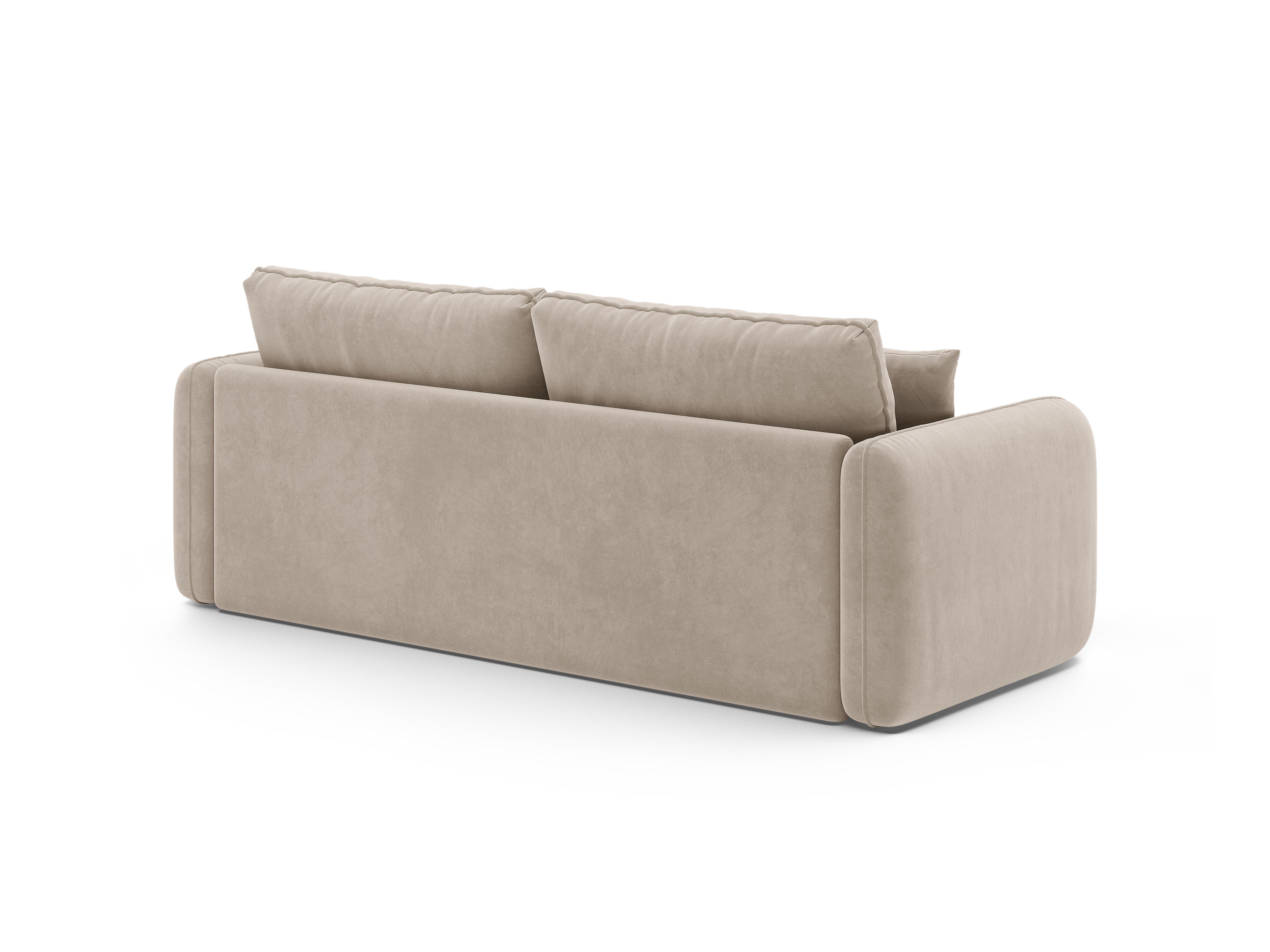 Sofa sametová 3-osobová s funkcí spaní DORMI béžová