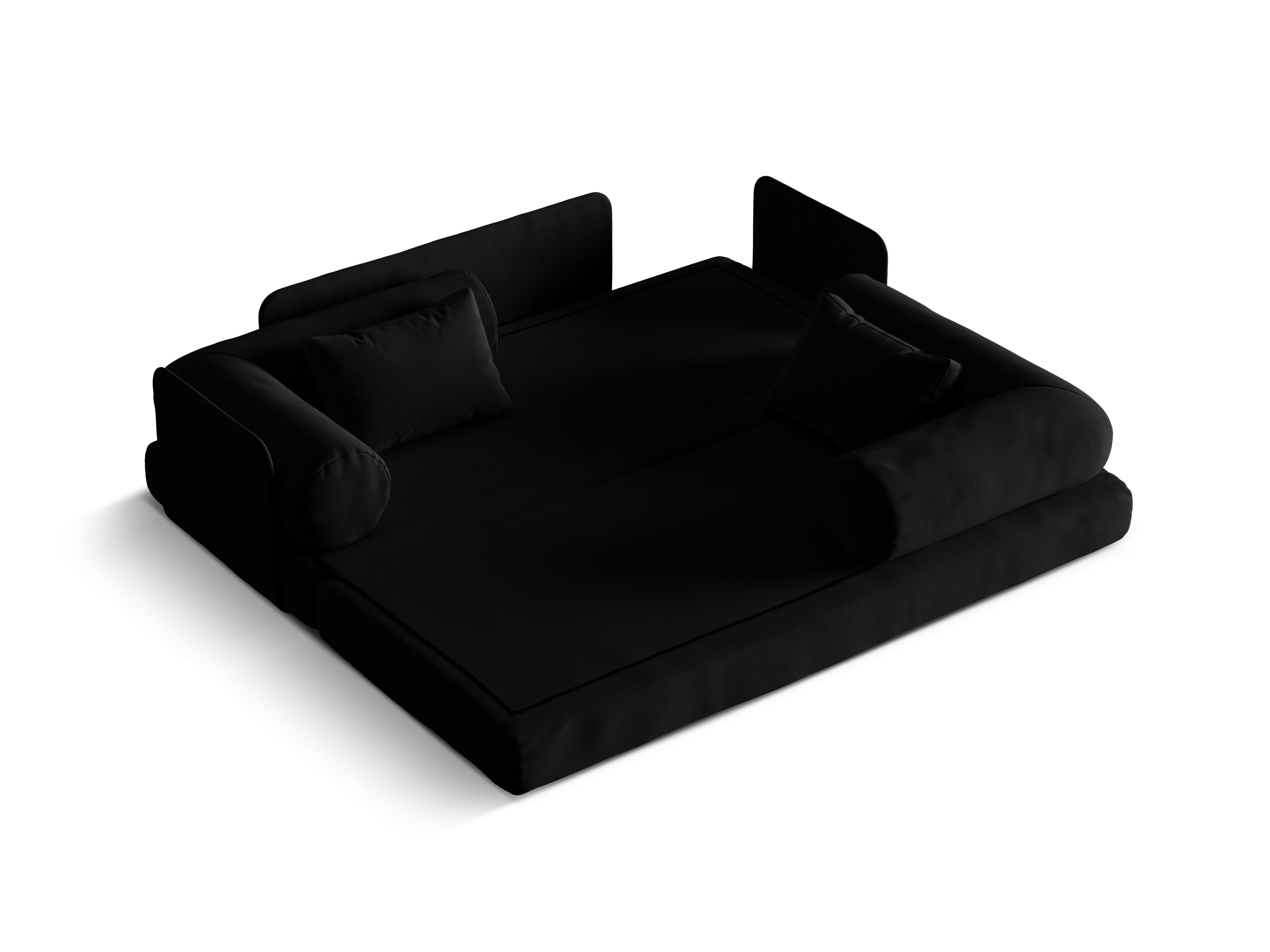 Sofa sametová 3-osobová s funkcí spaní DREAMY černá