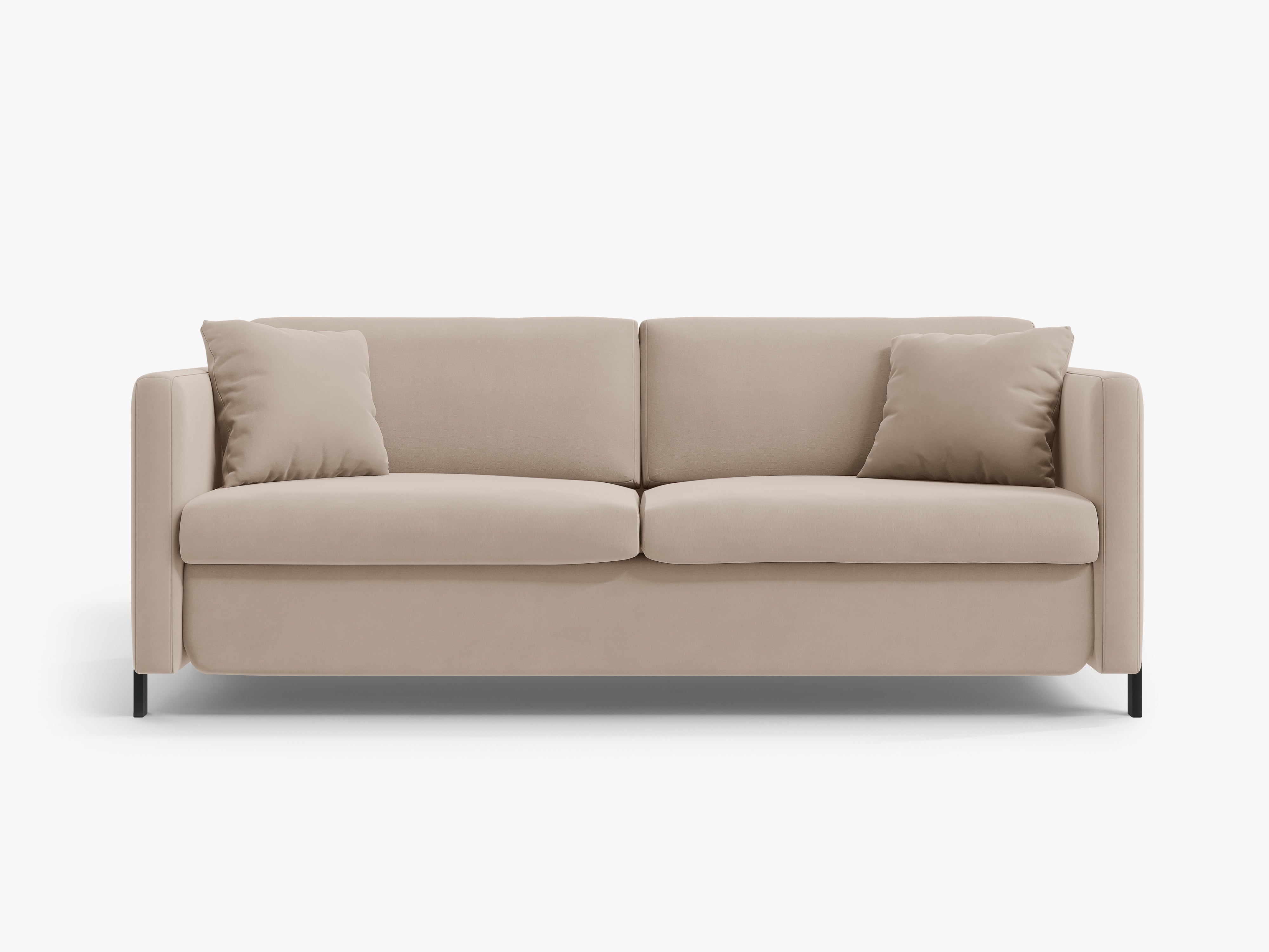 Sofa sametová 3-osobová s funkcí spaní GLORIA béžová