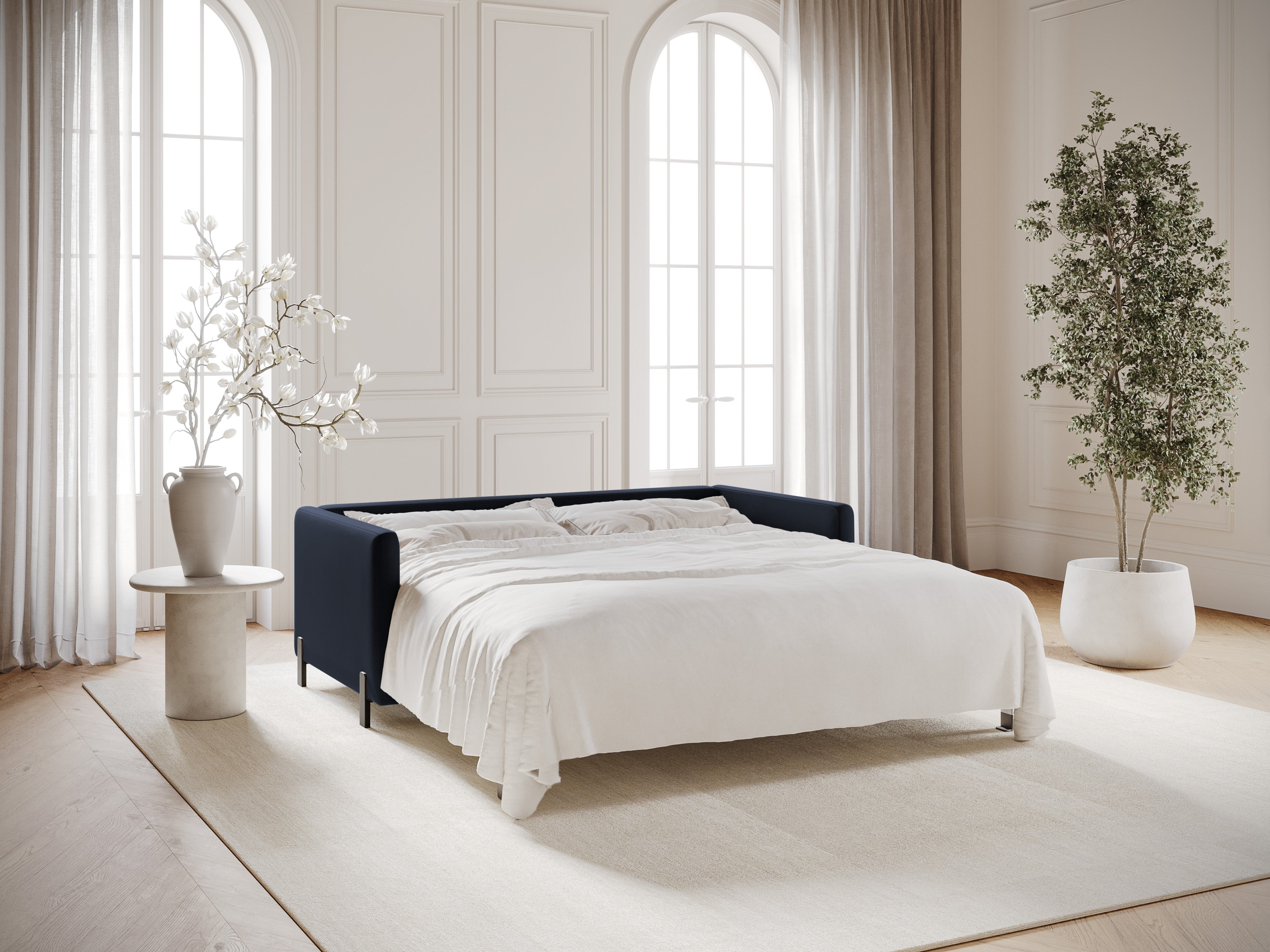 Velvet 3-Seater Sofa with Sleeping Function GLORIA Royal Blue