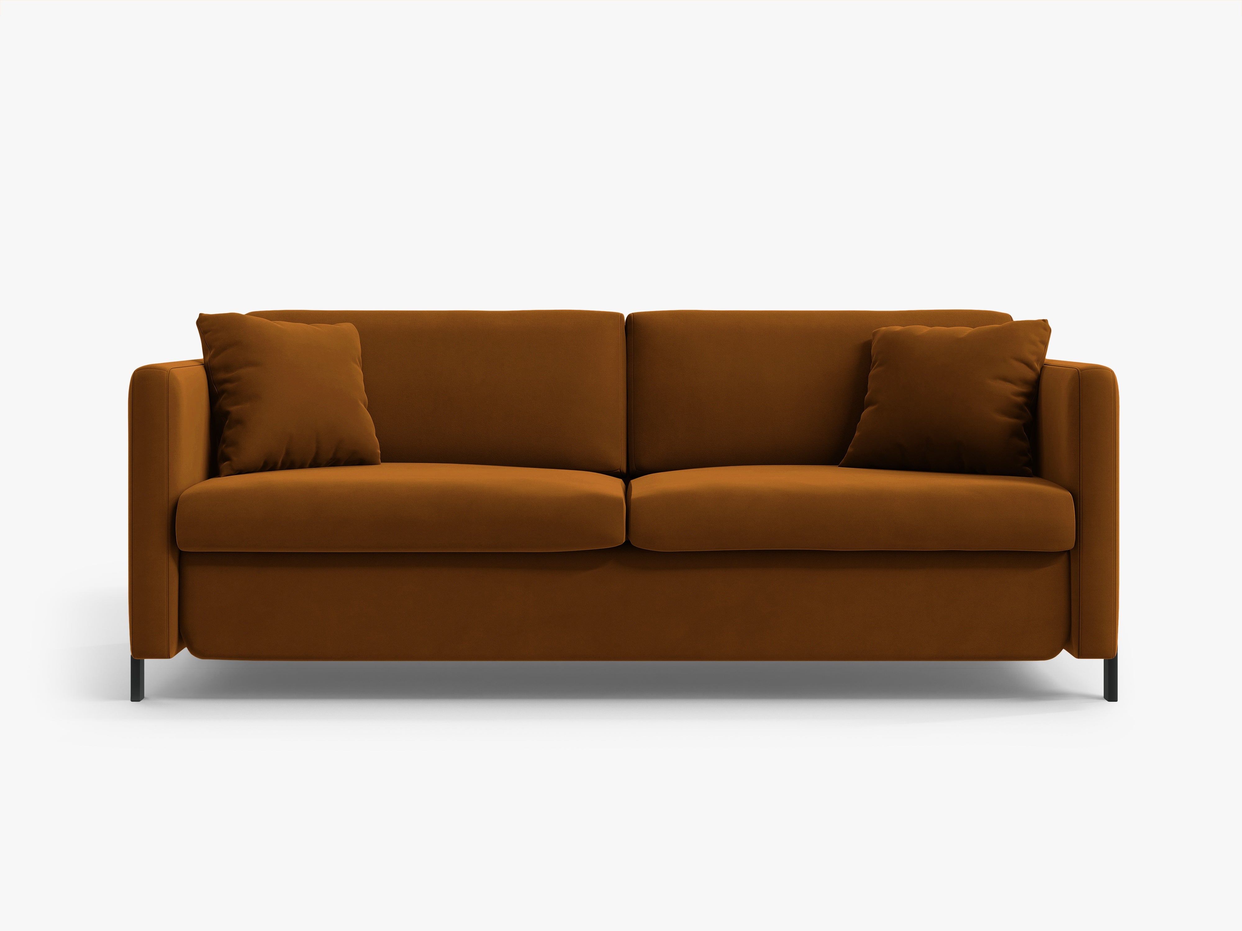 Velvet 3-Seater Sofa with Sleeping Function GLORIA Brown