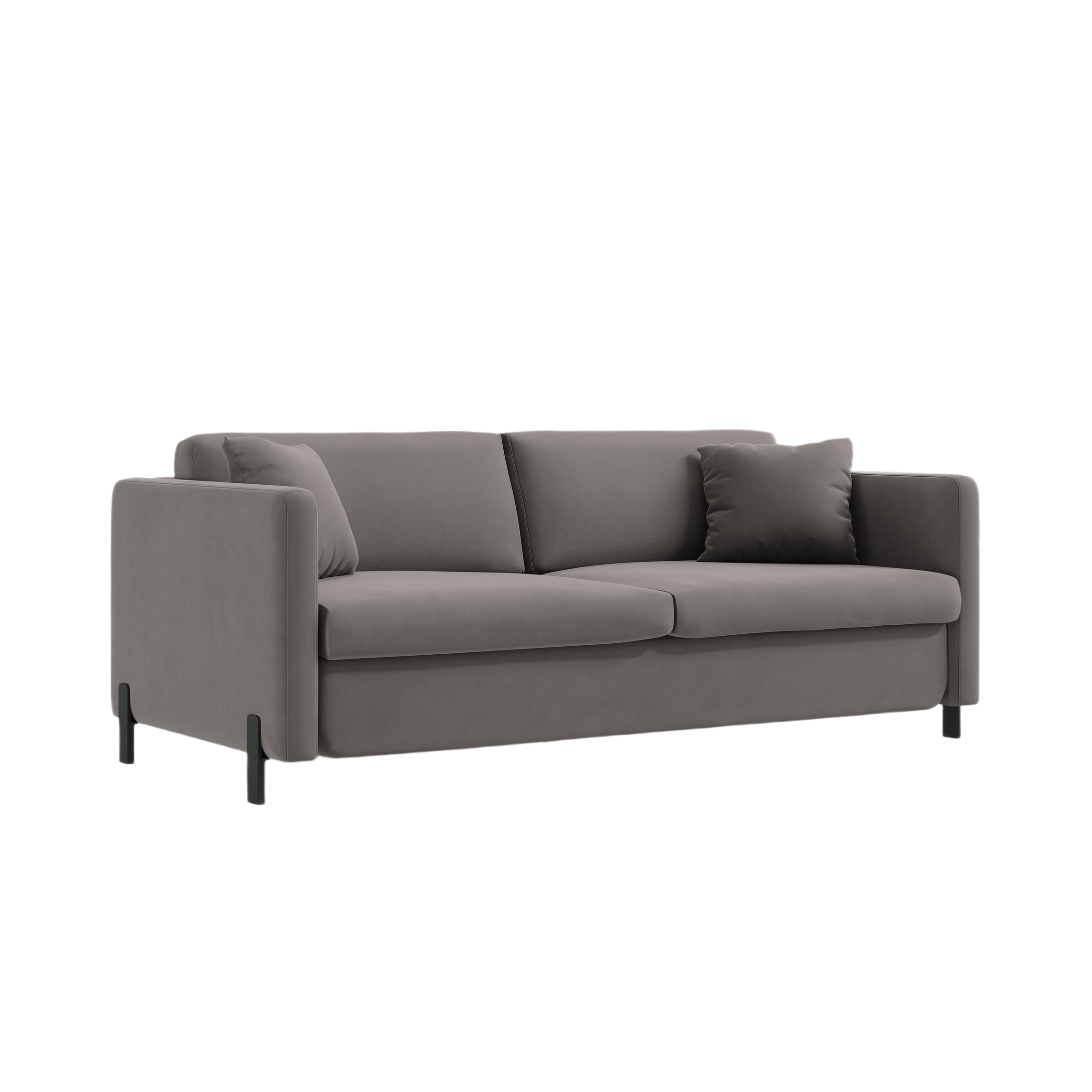 Sofa sametová 3-osobová s funkcí spaní GLORIA šedá
