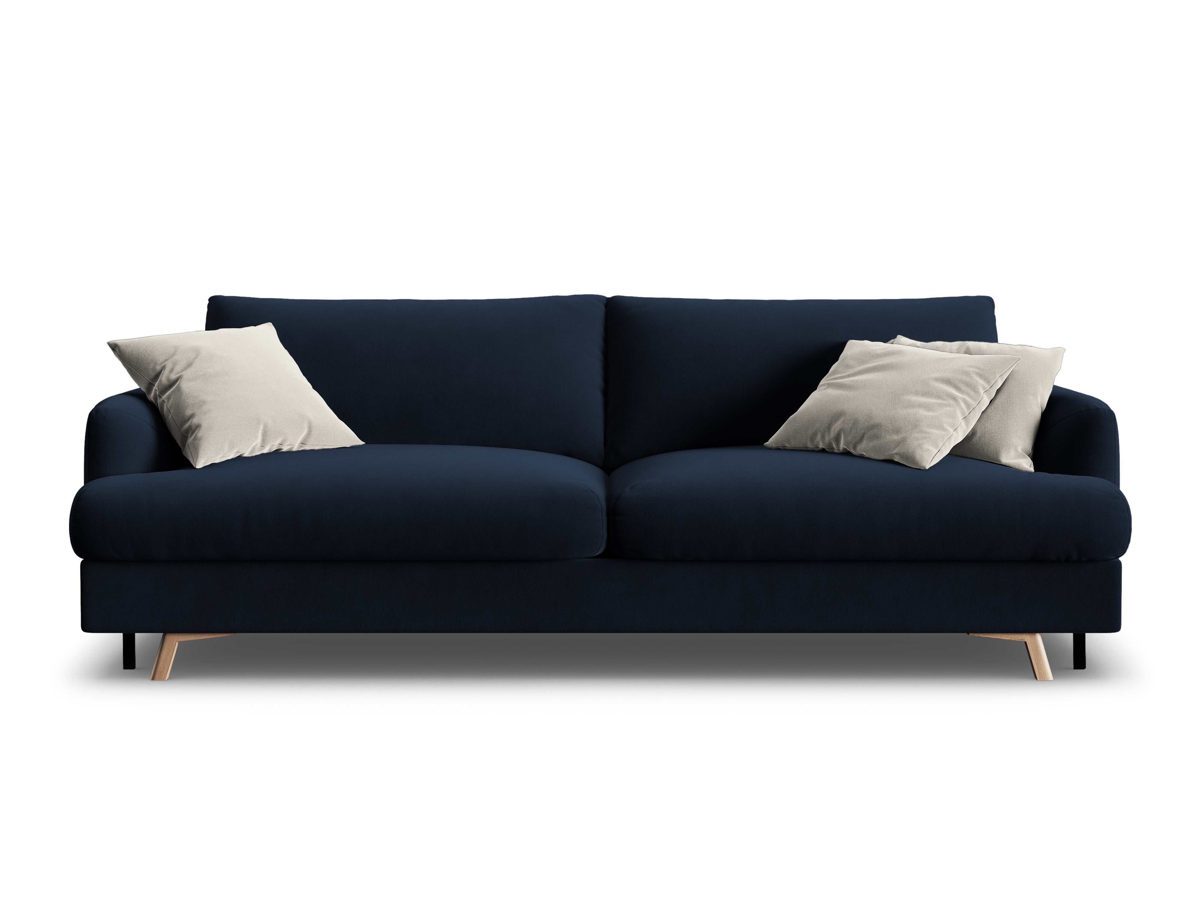 Velvet 3-Seater Sofa with Sleeping Function NAOMI Royal Blue