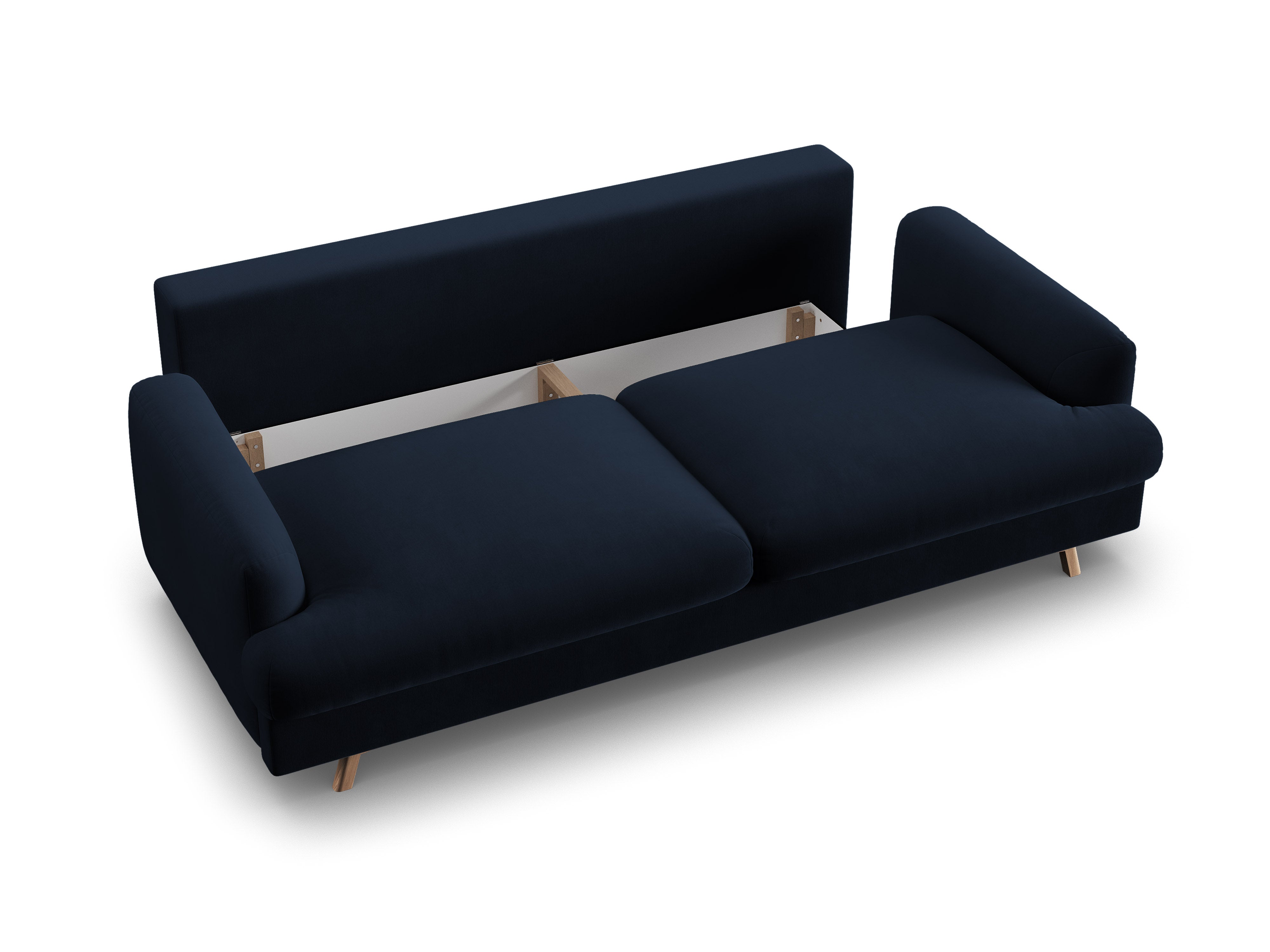 Velvet 3-Seater Sofa with Sleeping Function NAOMI Royal Blue