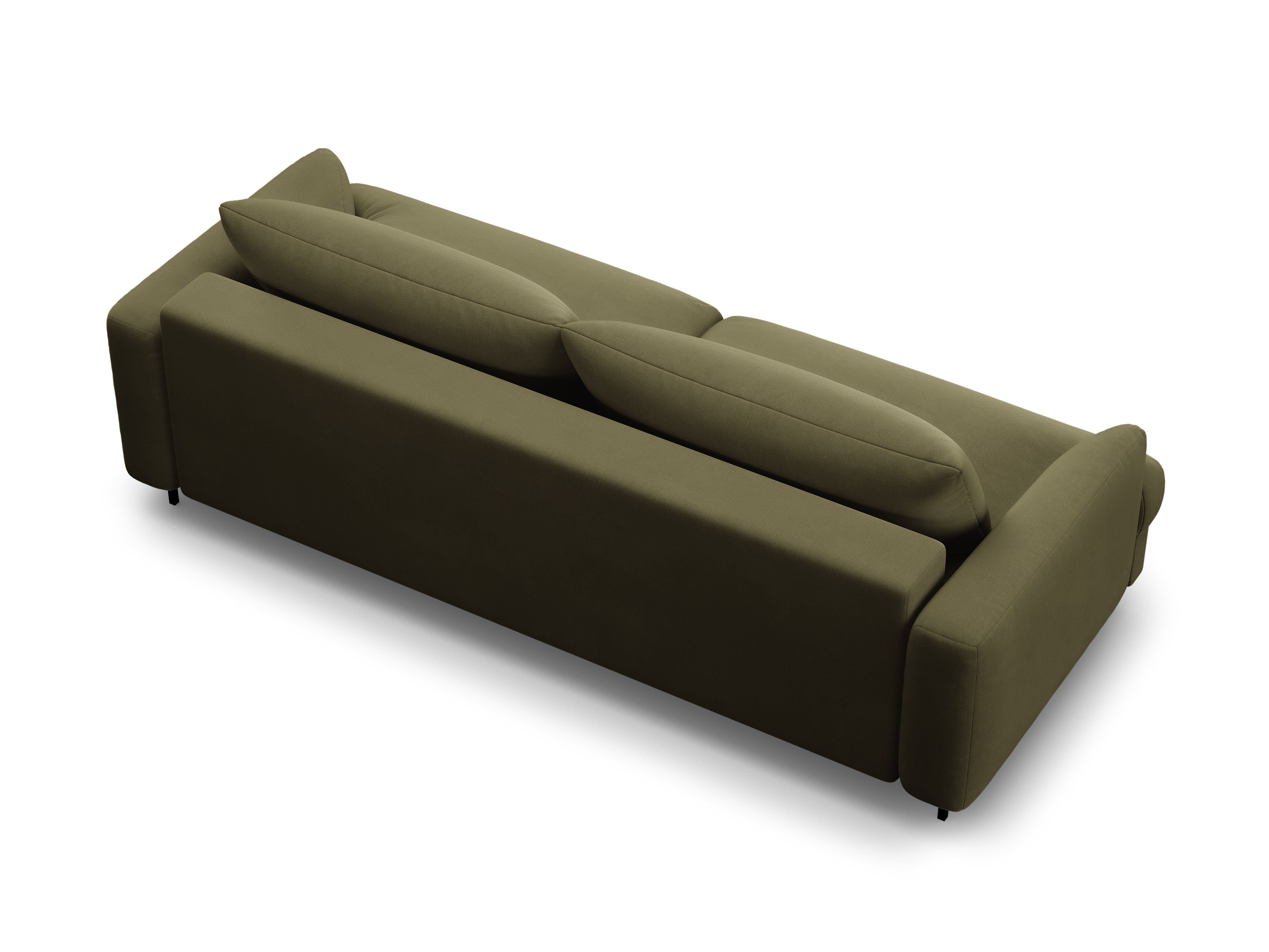 Sofa sametová 3-osobová s funkcí spaní NAOMI zelená