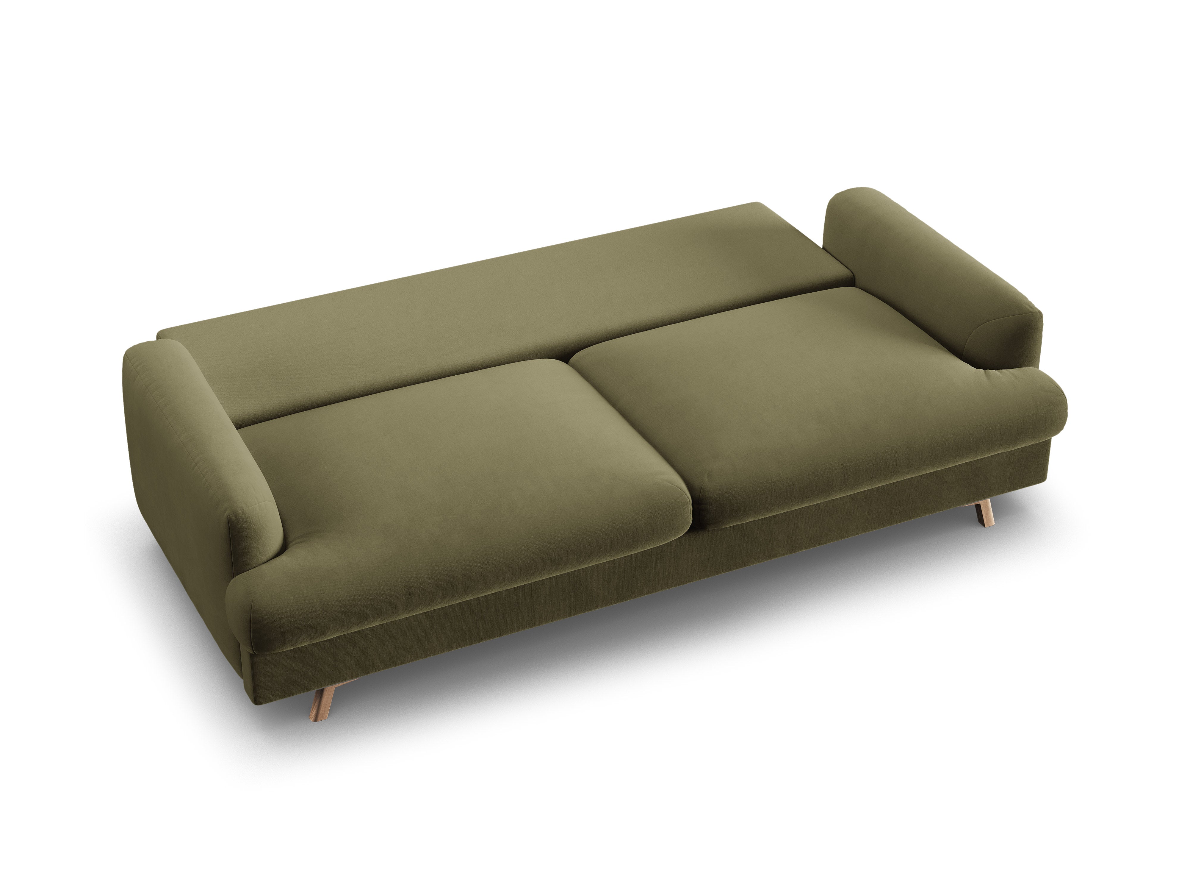 Sofa sametová 3-osobová s funkcí spaní NAOMI zelená
