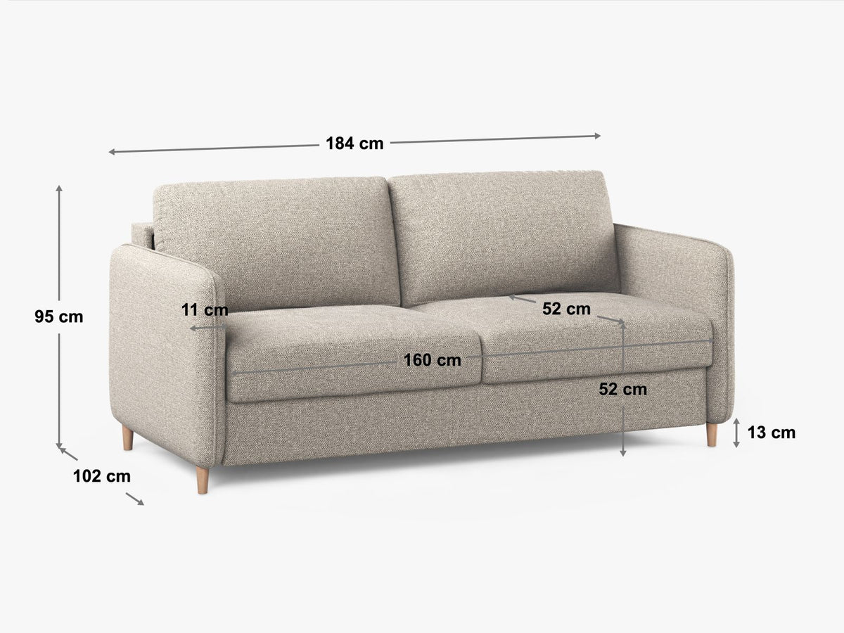 Sofa 3-osobowa z funkcją spania SIMO czerwony – ujęcie 6