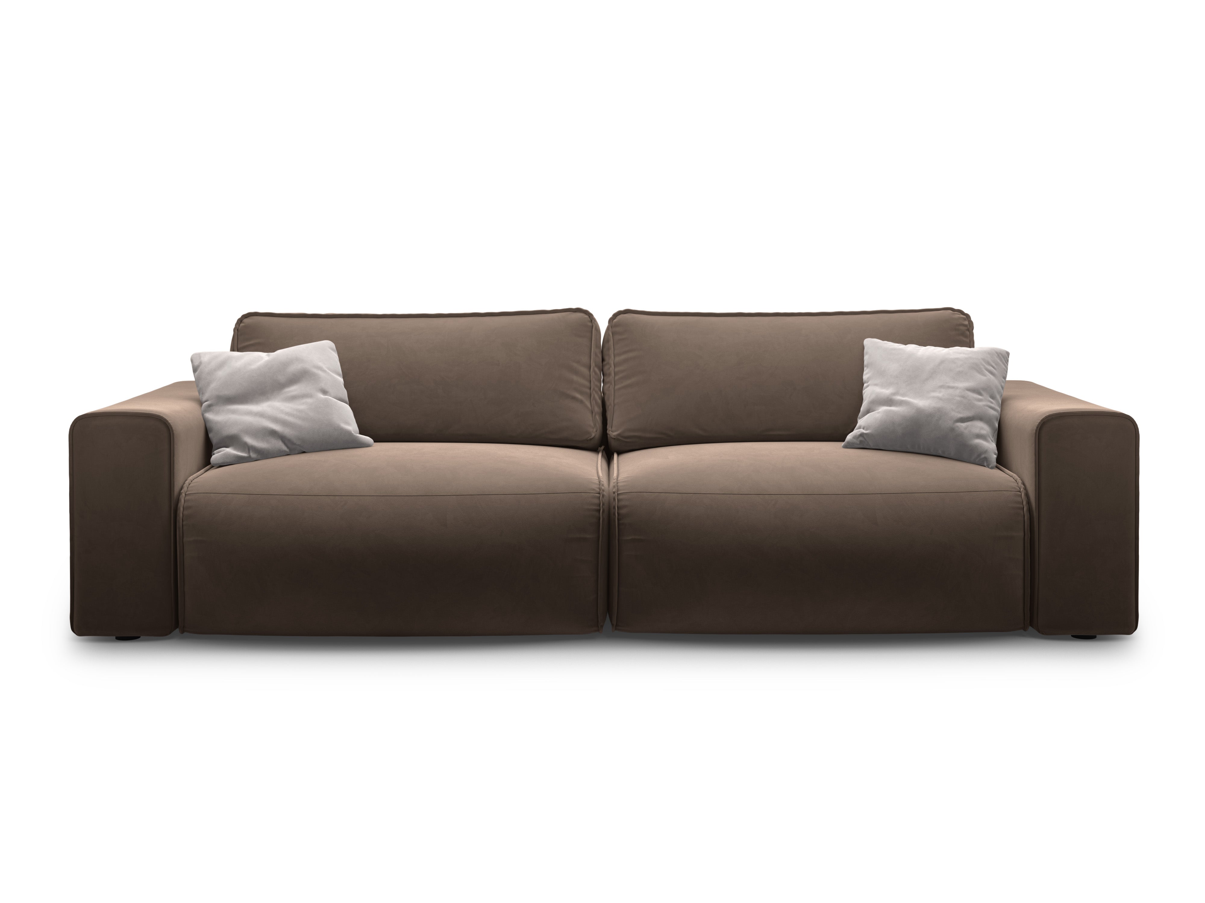 Velvet 3-seater sofa with sleeping function VICTOR chocolate