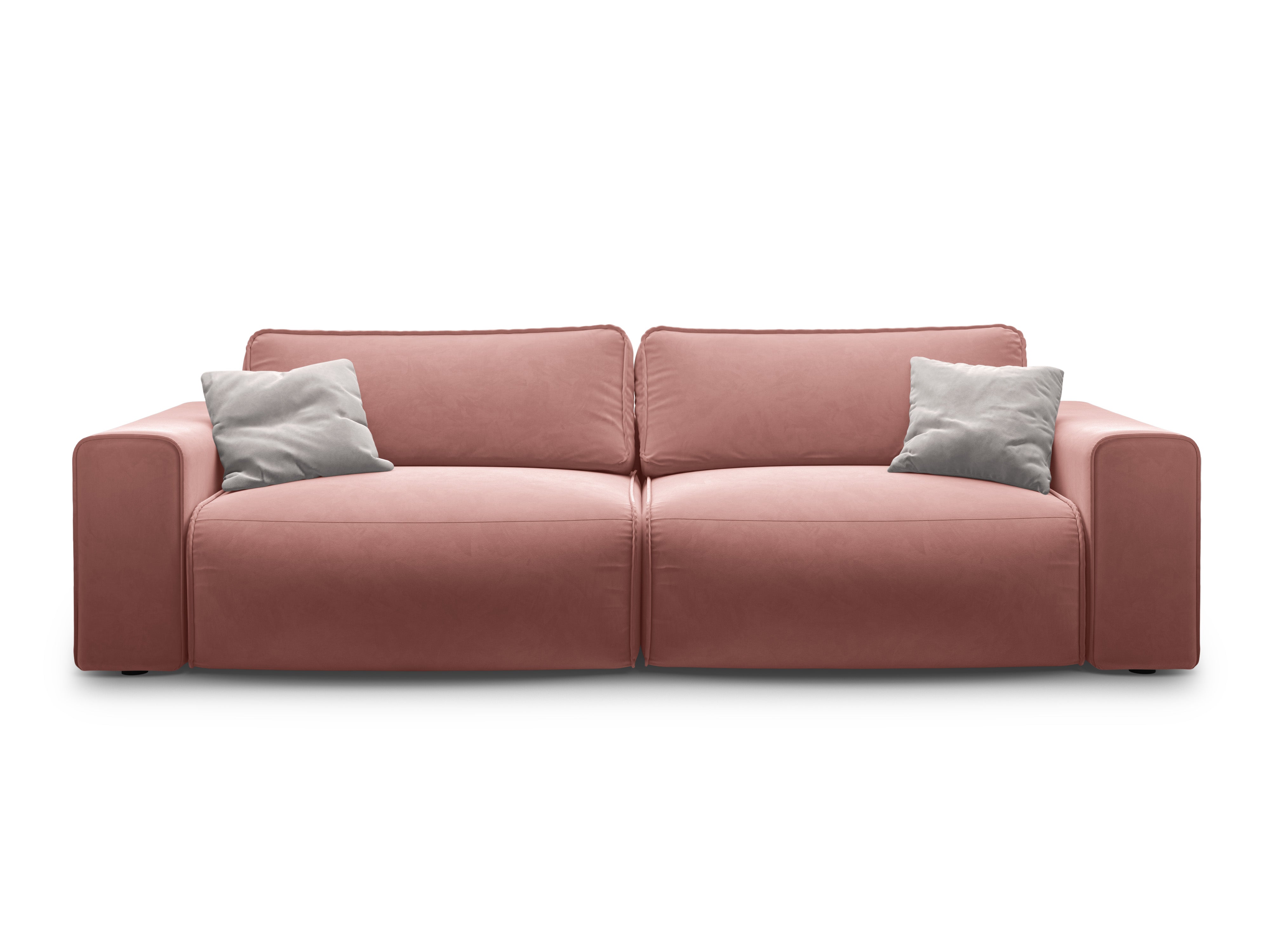 Sofa sametová 3-osobová s funkcí spaní VICTOR růžová