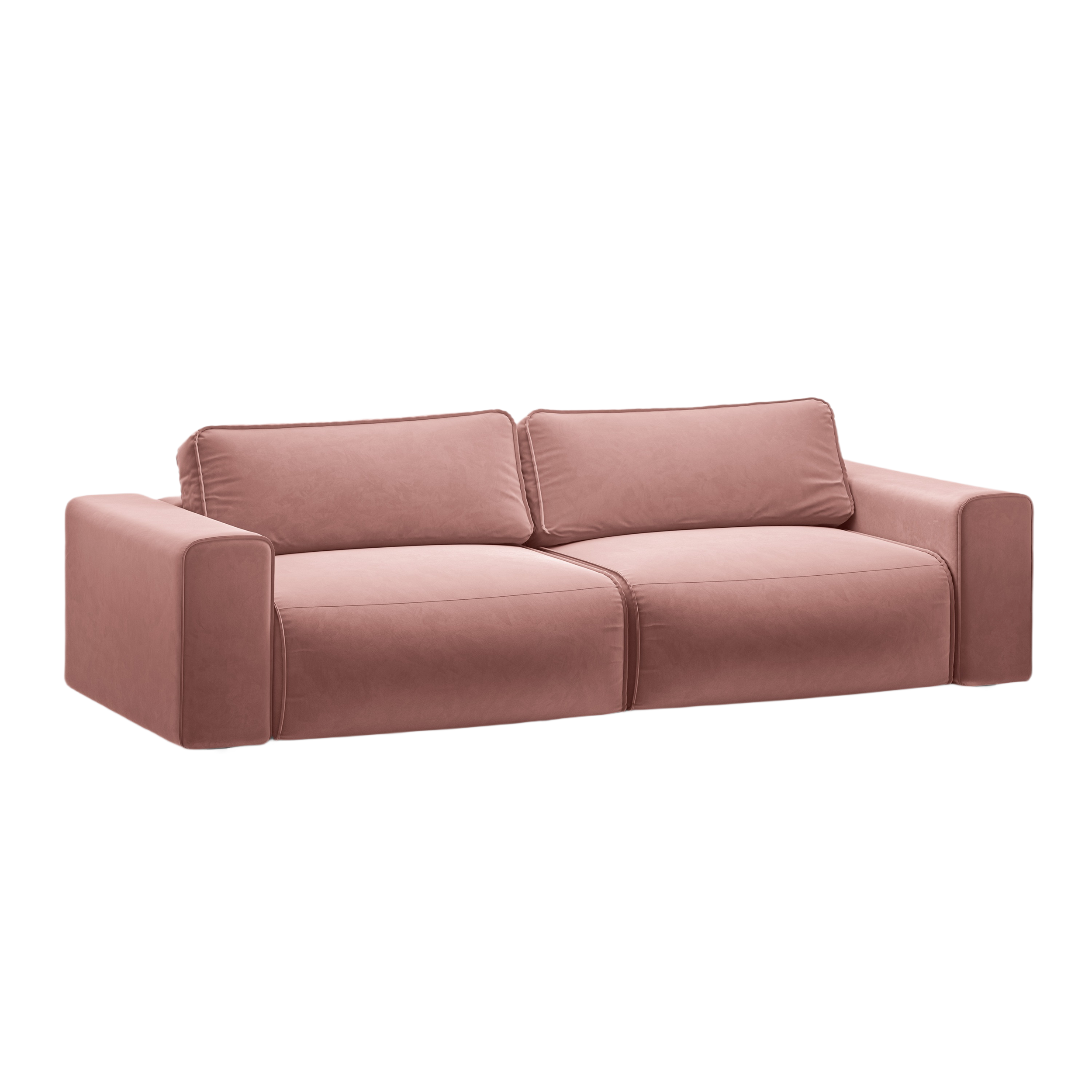 Sofa sametová 3-osobová s funkcí spaní VICTOR růžová
