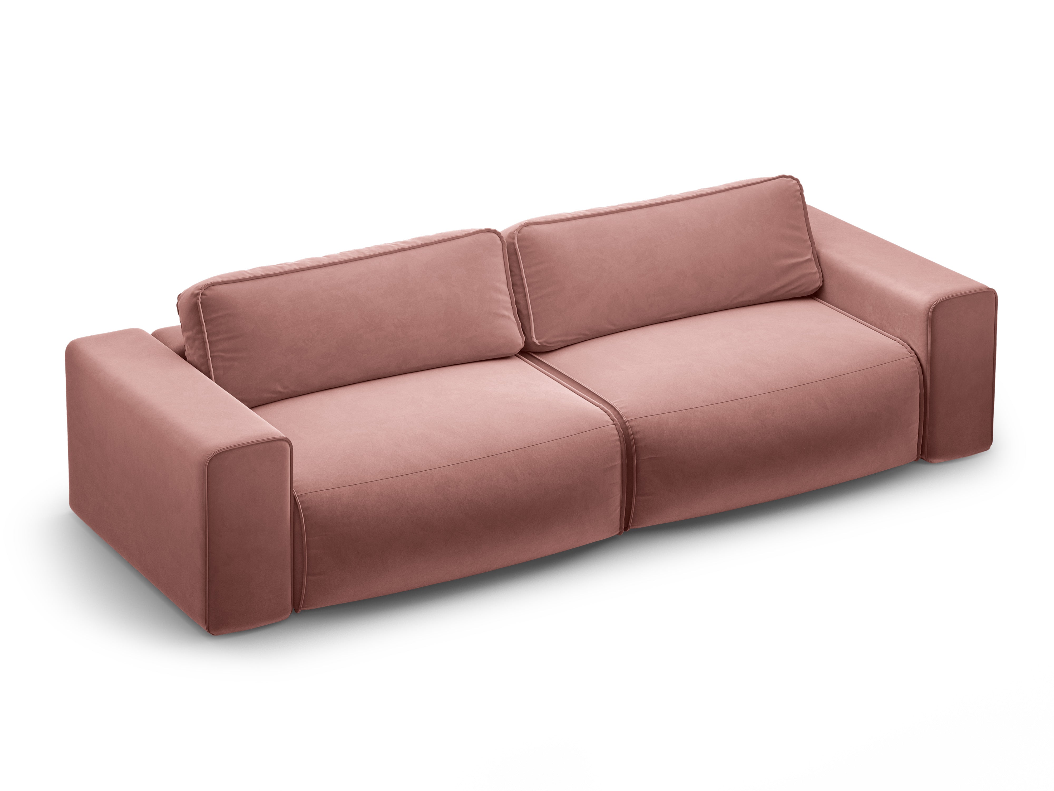 Sofa sametová 3-osobová s funkcí spaní VICTOR růžová